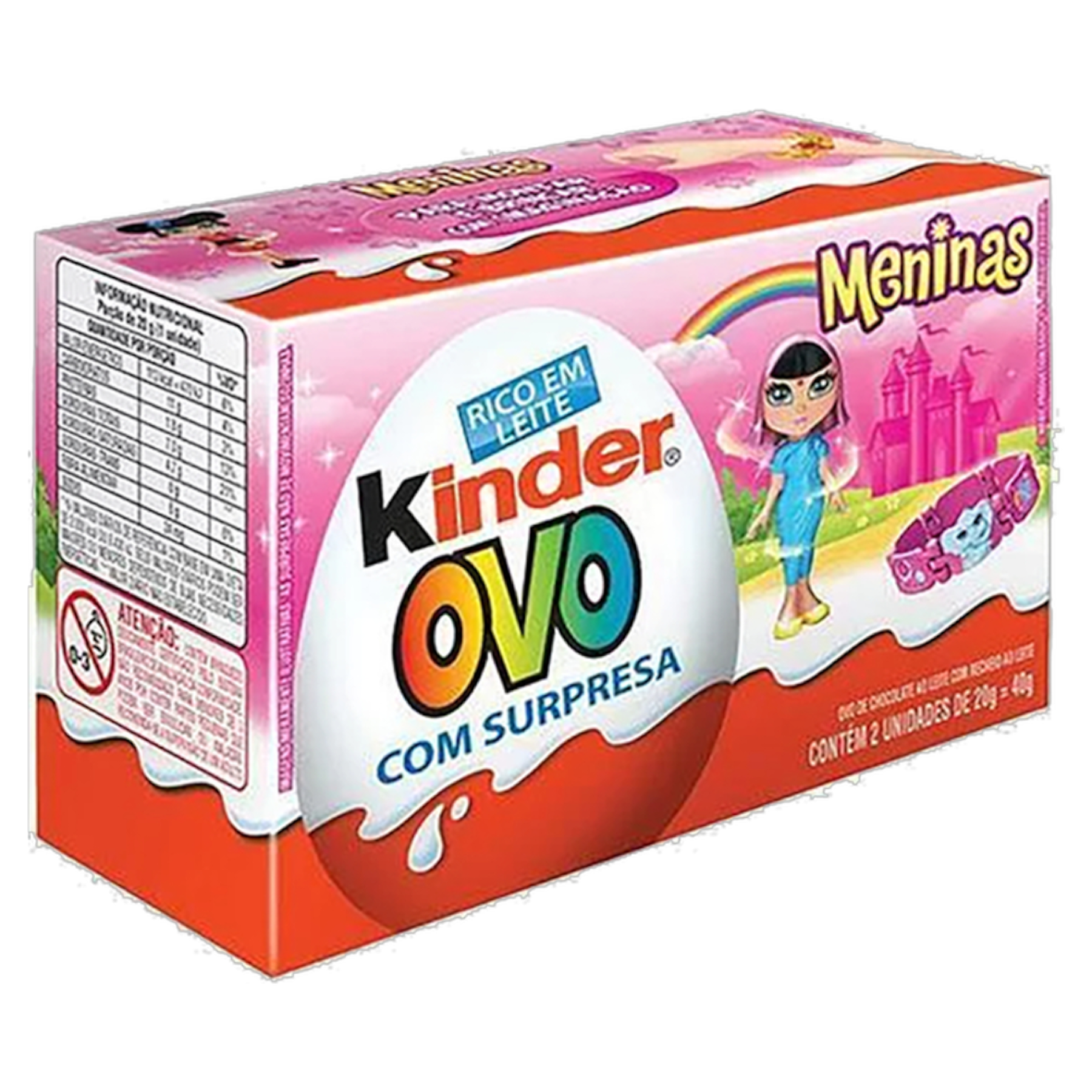 Chocolate para Meninas Kinder Ovo 40g C/2 Unidades