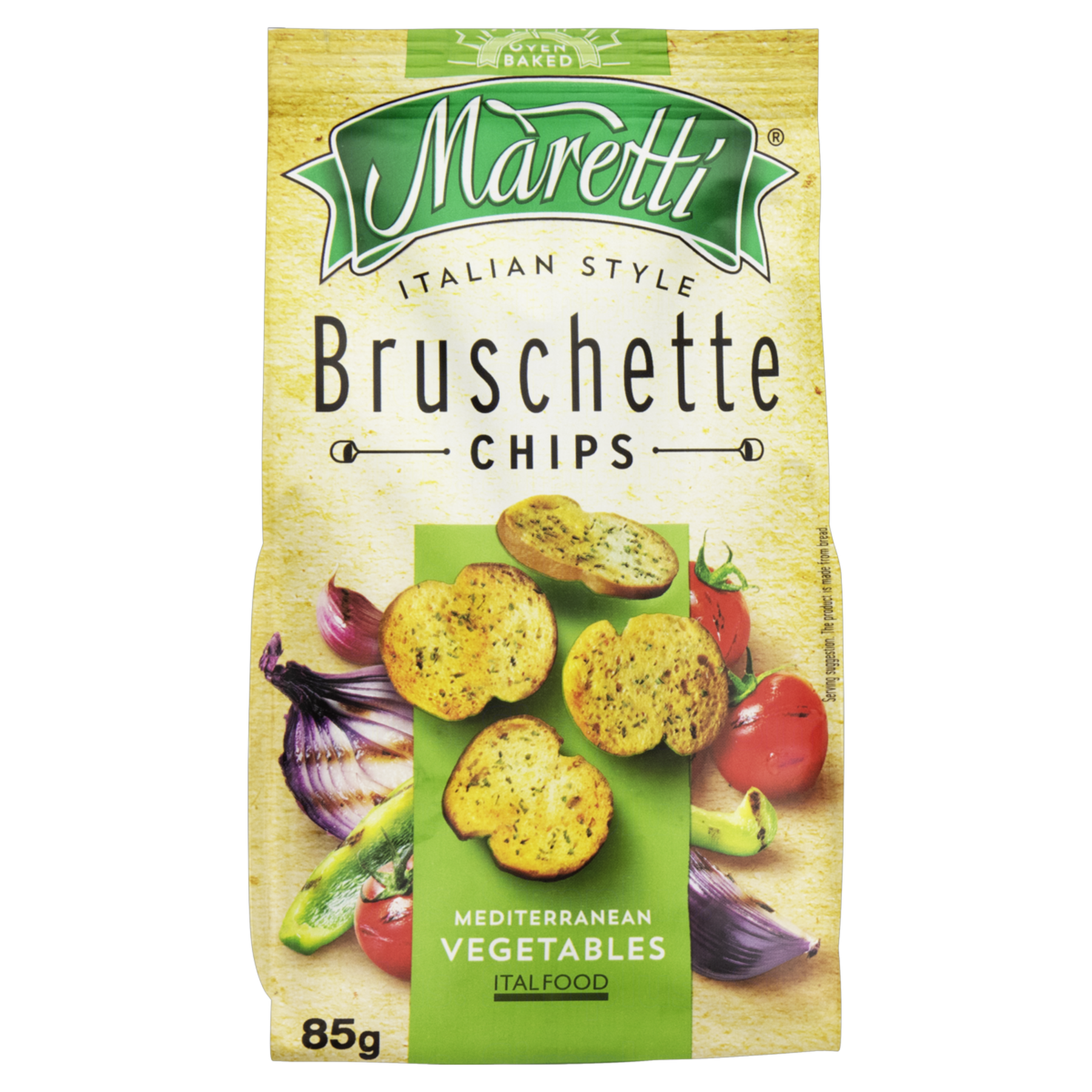 Snack de Trigo Vegetais Mediterrâneos Bruschette Maretti Pacote 85g