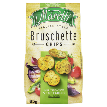Snack de Trigo Vegetais Mediterrâneos Bruschette Maretti Pacote 85g