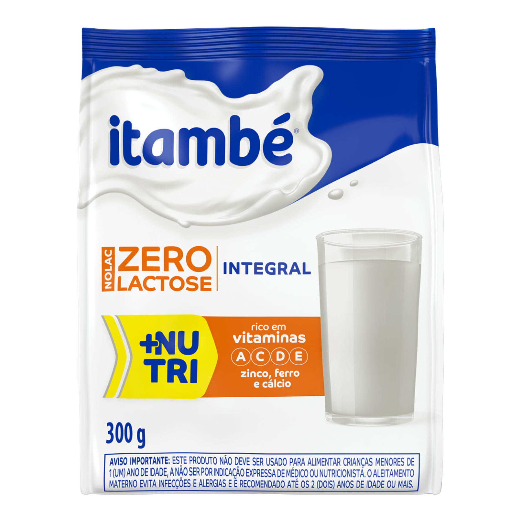 Leite em P&oacute; Integral Nolac Zero Lactose Pacote 300g