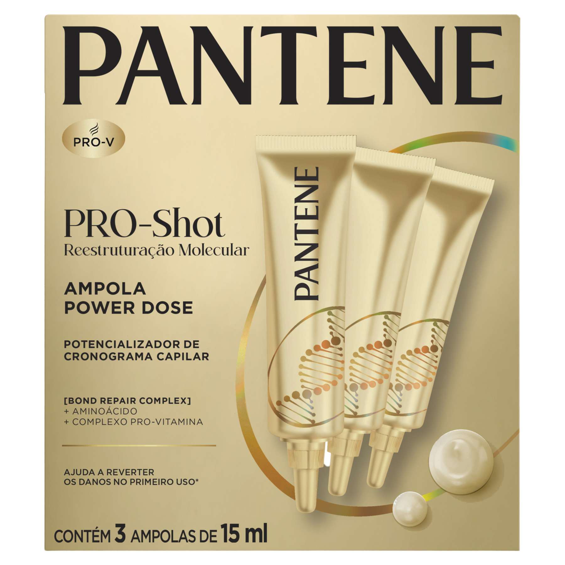 Ampola Power Dose Pro-Shot Pantene Caixa 3 Unidades 15ml Cada