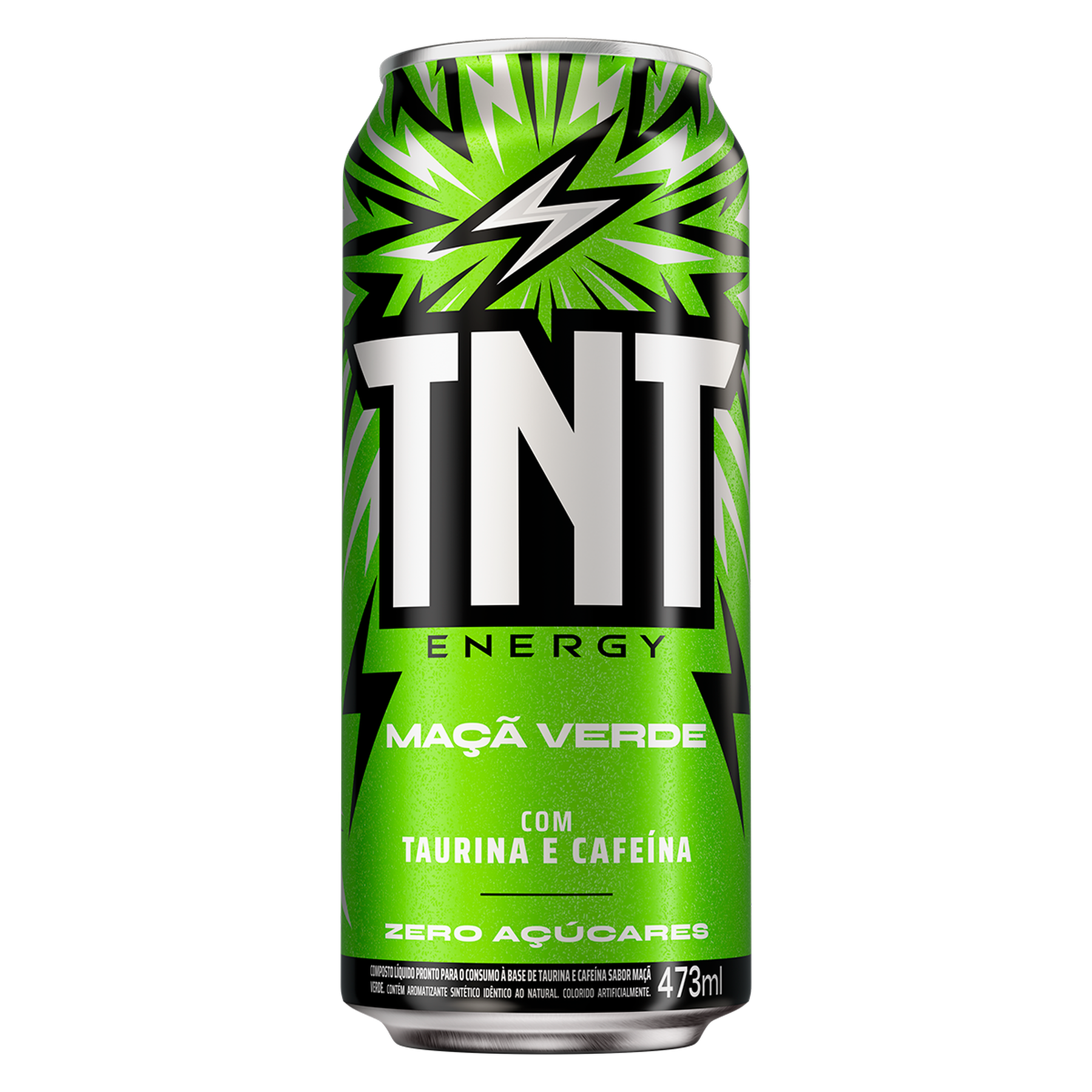 Energ&eacute;tico Ma&ccedil;&atilde; Verde Zero A&ccedil;&uacute;car TNT Lata 473ml