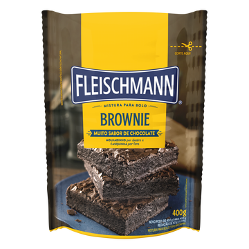 Mistura para Bolo Brownie Chocolate Fleischmann Sachê 400g