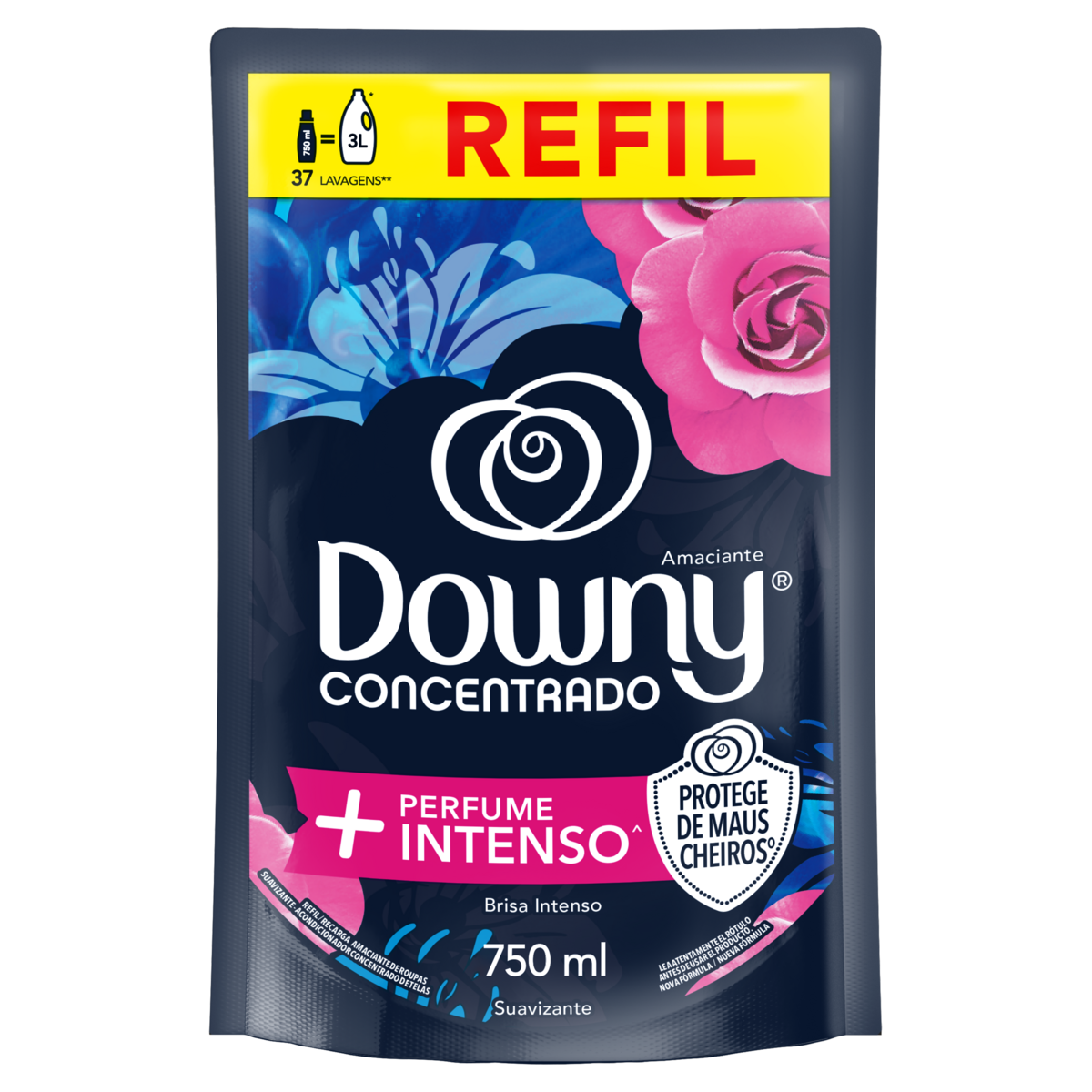Amaciante de Roupa Concentrado Brisa Intenso Downy Sach&ecirc; 750ml Refil