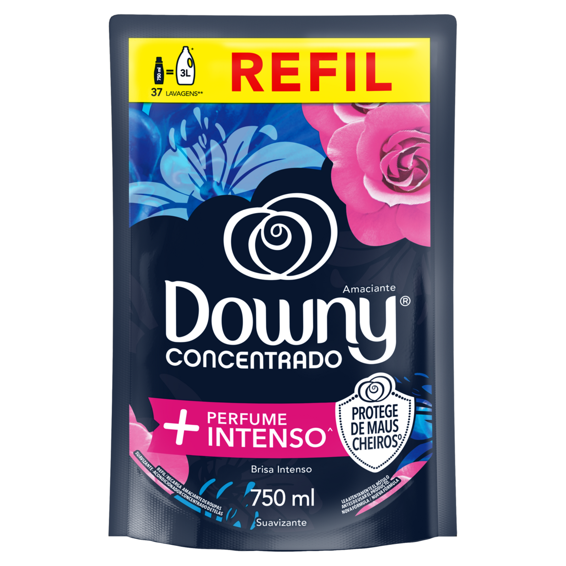 Amaciante de Roupa Concentrado Brisa Intenso Downy Sach&ecirc; 750ml Refil