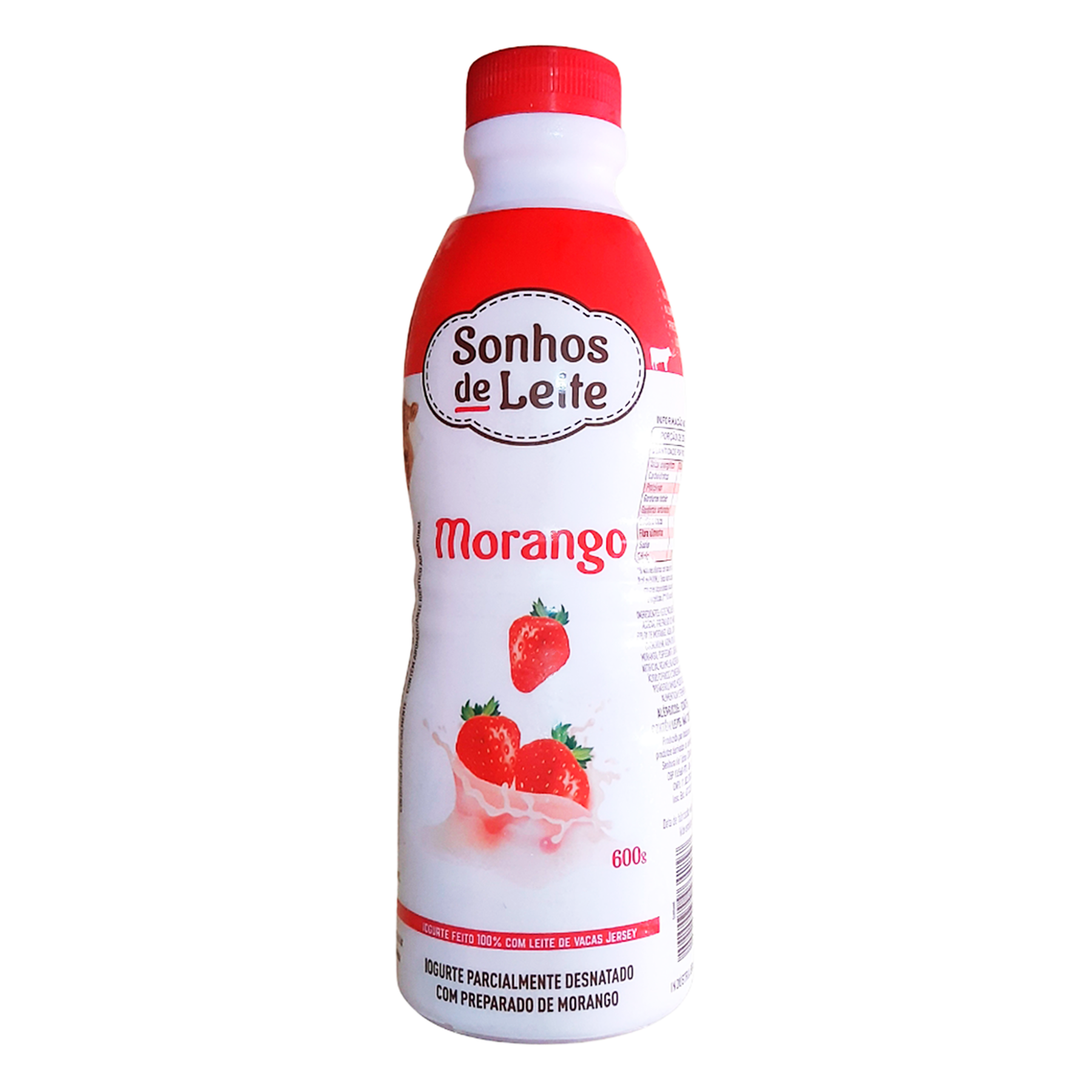 Iogurte Parcialmente Desnatado Morango Sonhos de Leite Garrafa 600g