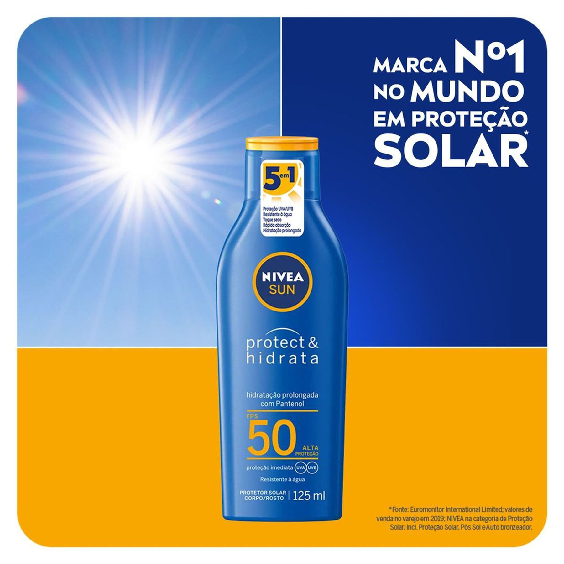 Protetor Solar Protect e Hidrata FPS 50 Nivea Sun Frasco 125ml