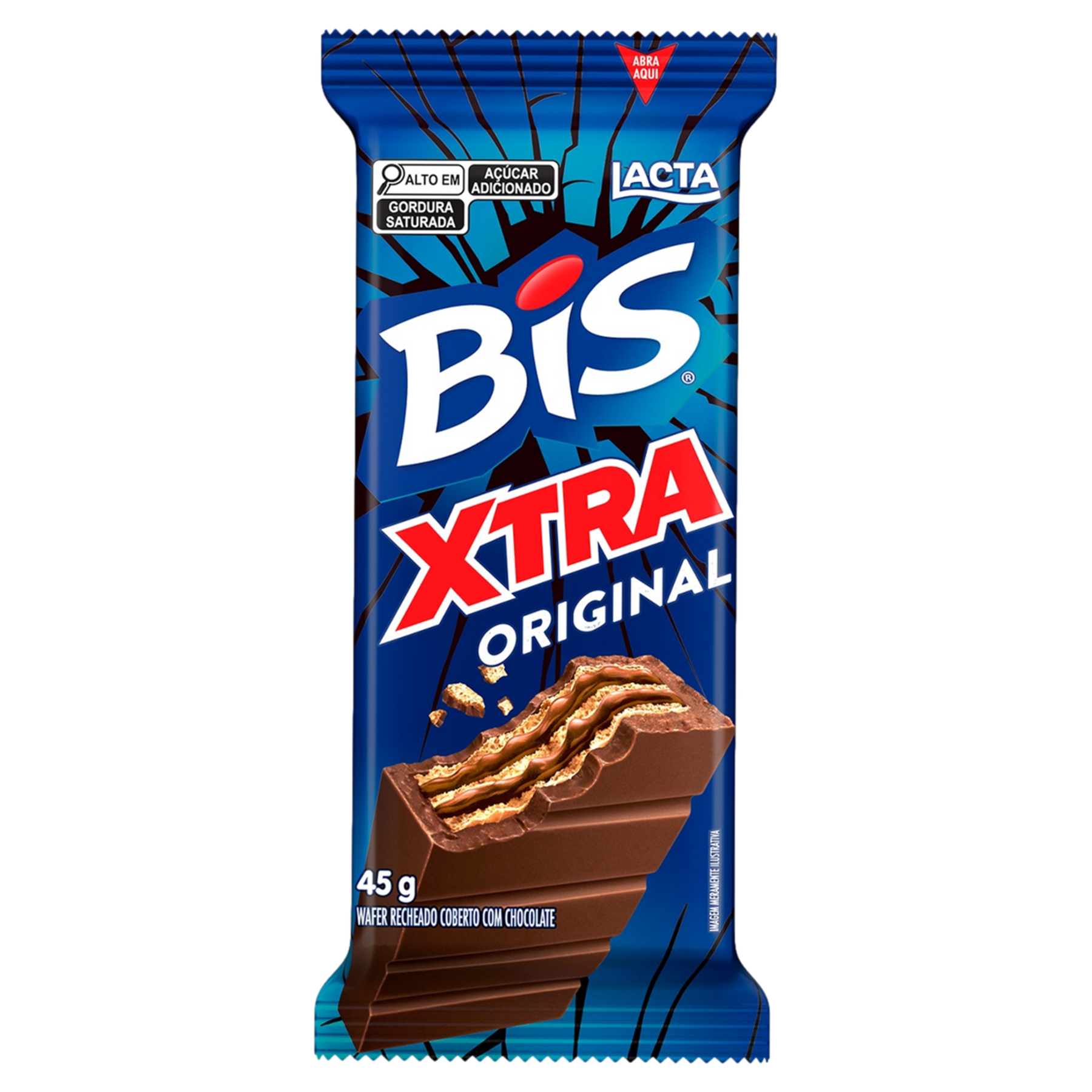 Wafer Bis Xtra Chocolate Original Lacta Pacote 45g&nbsp;