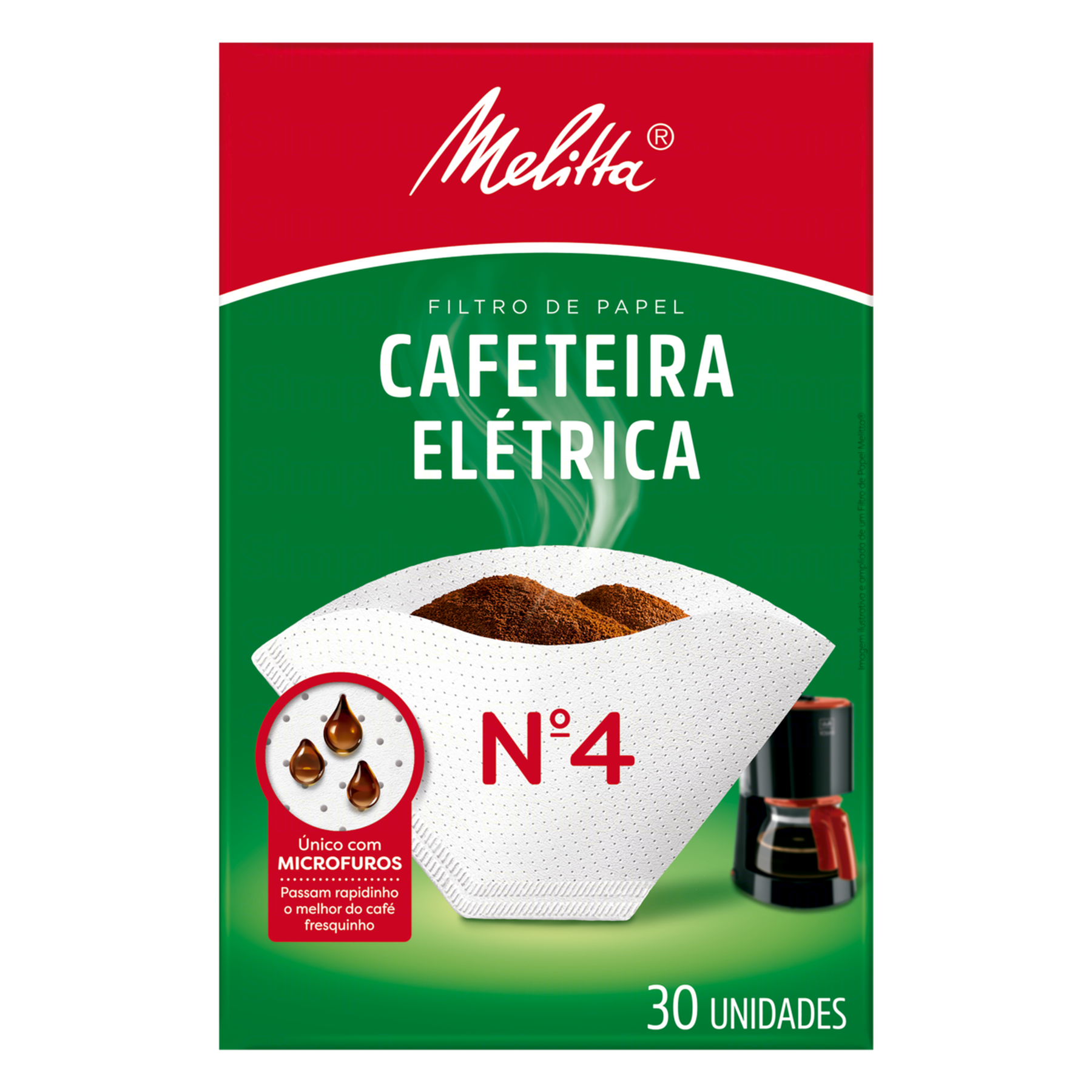 Filtro de Papel para Cafeteira El&eacute;trica Melitta n&ordm; 4 Caixa 30 Unidades&nbsp;