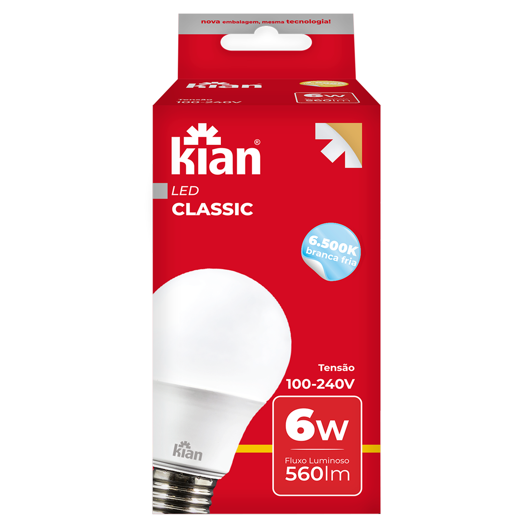 Lâmpada Led Classic 6w 6,5k Kian