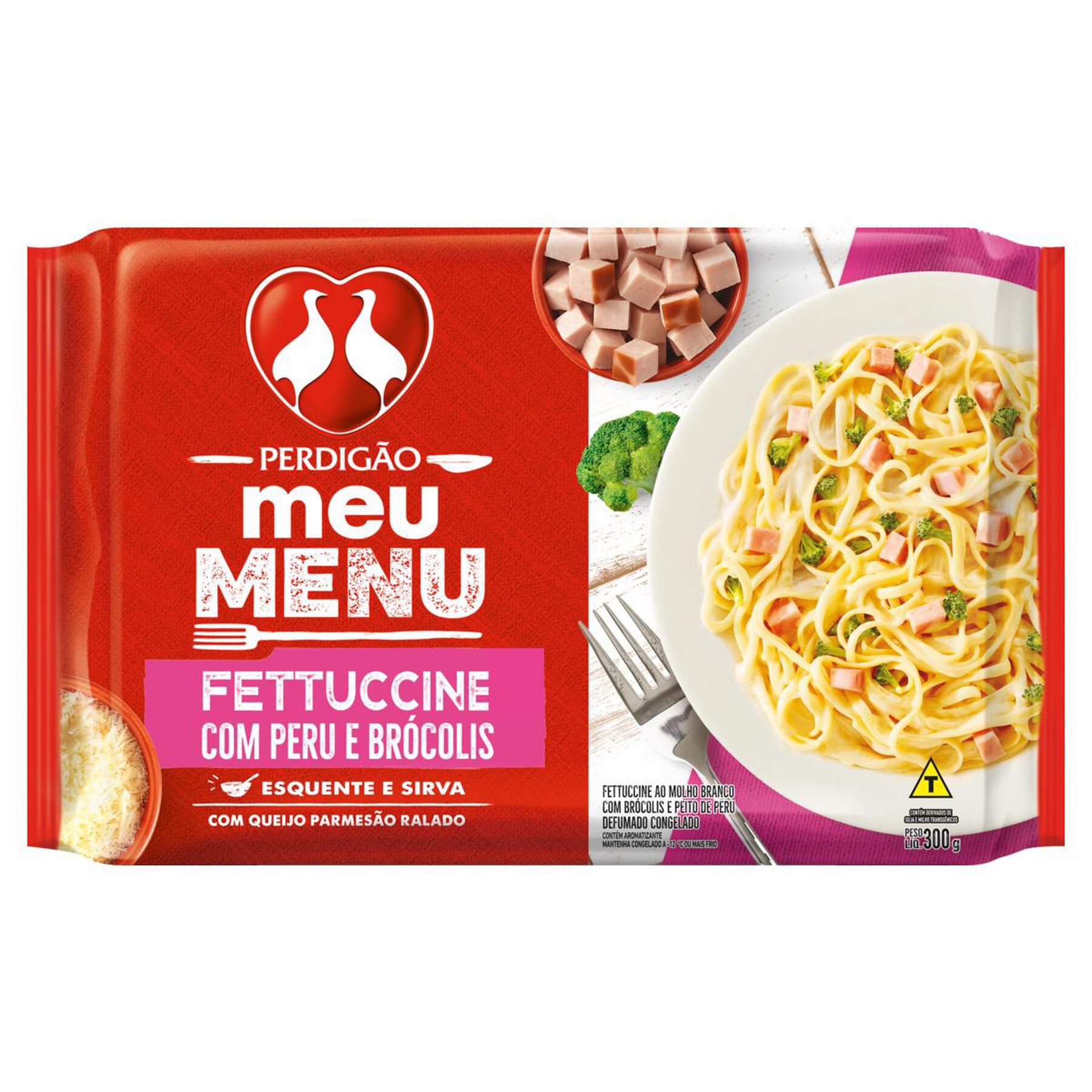 Fettuccine com Peru e Brócolis Meu Menu Perdigão Pacote 300g