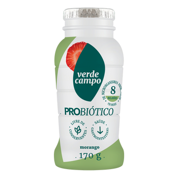 Iogurte Probiótico Morango Verde Campo Frasco 170g