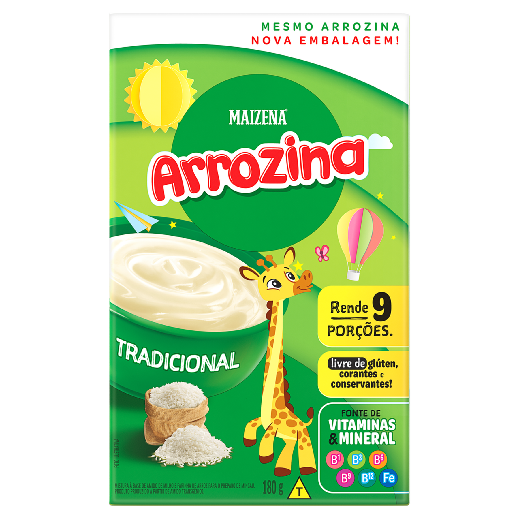 Mingau Tradicional Arrozina Maizena Caixa 180g&nbsp;