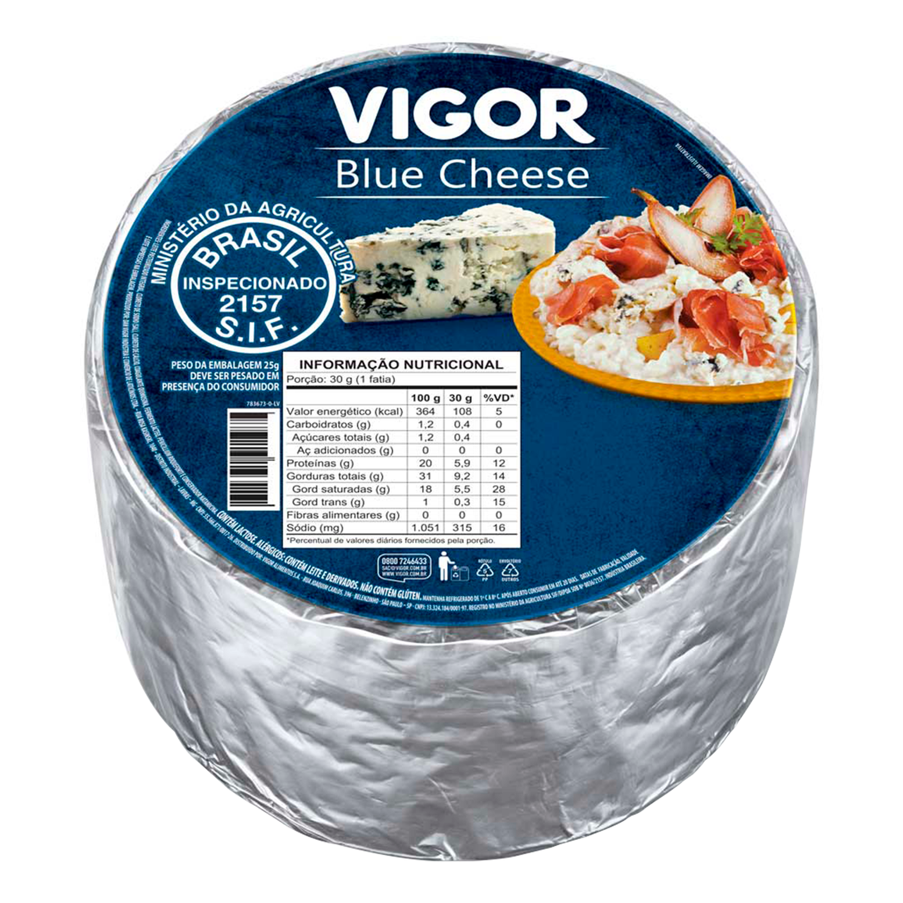 Queijo Blue Cheese Vigor Pedaço aprox. 180g