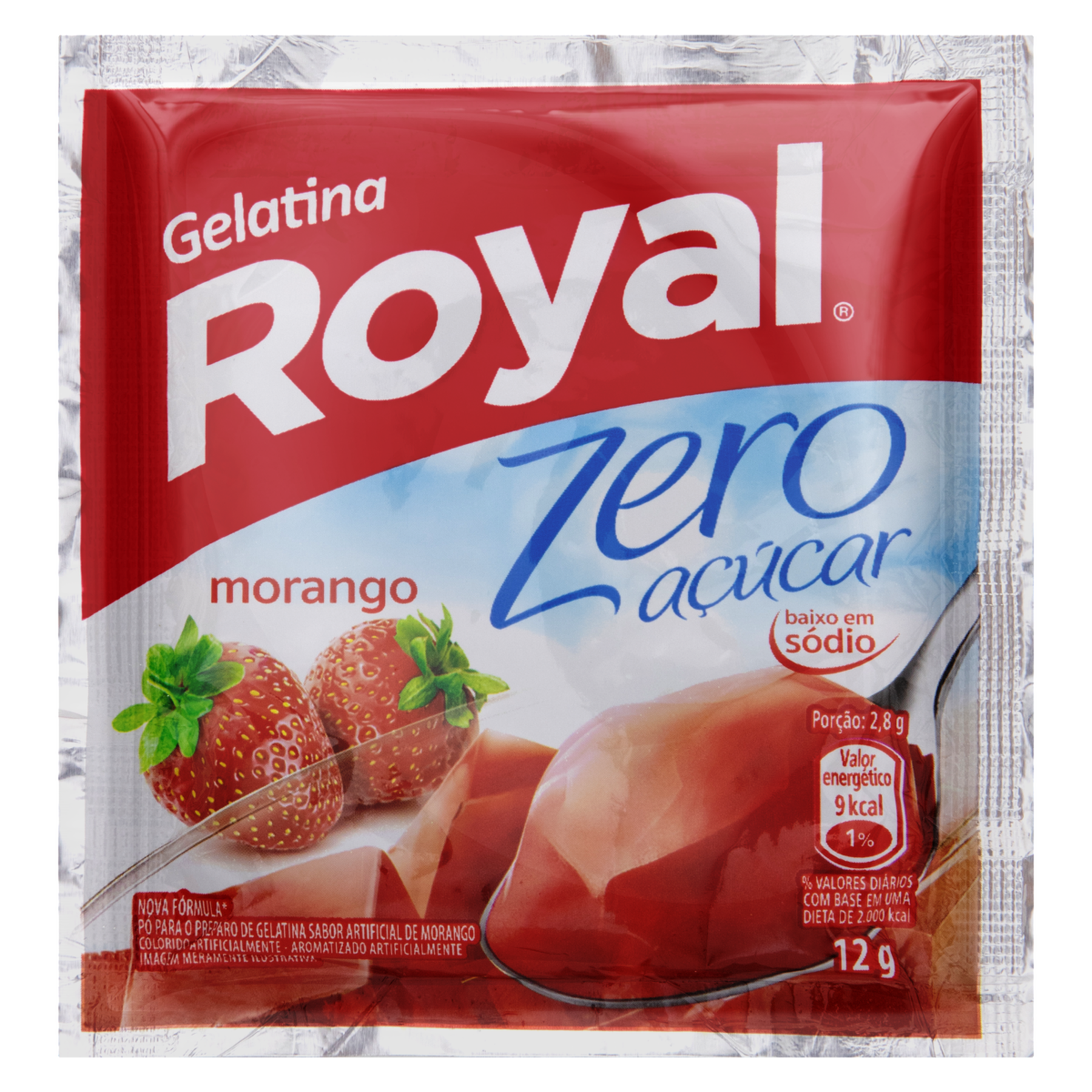 Gelatina em Pó Morango Zero Açúcar Royal Pacote 12g
