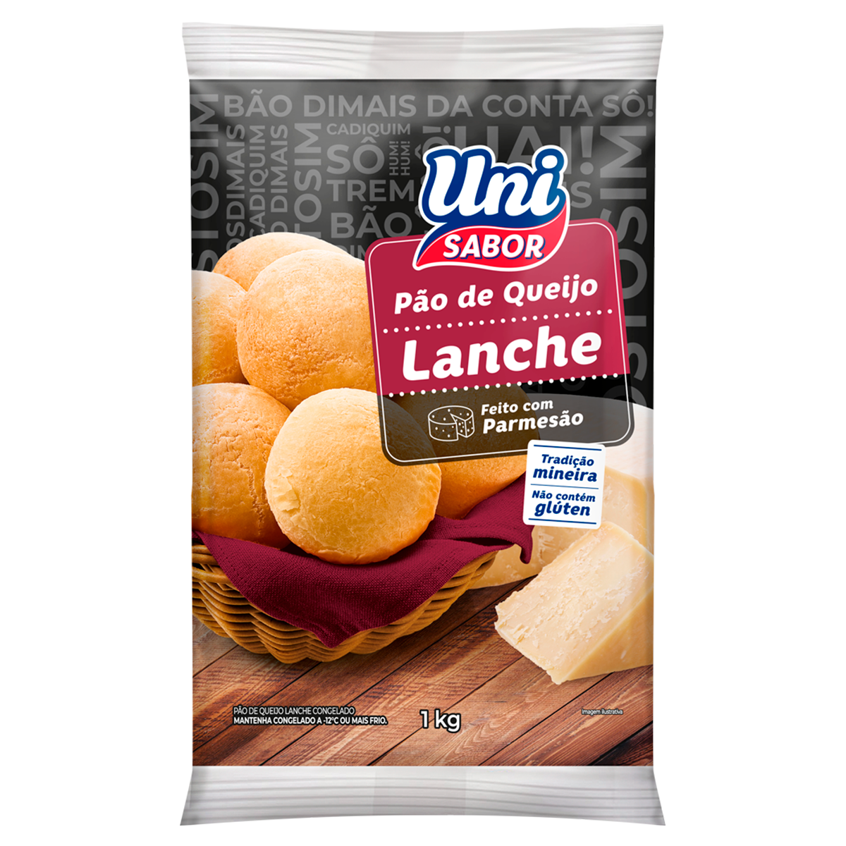 P&atilde;o de Queijo Lanche Uni Sabor Pacote 1kg