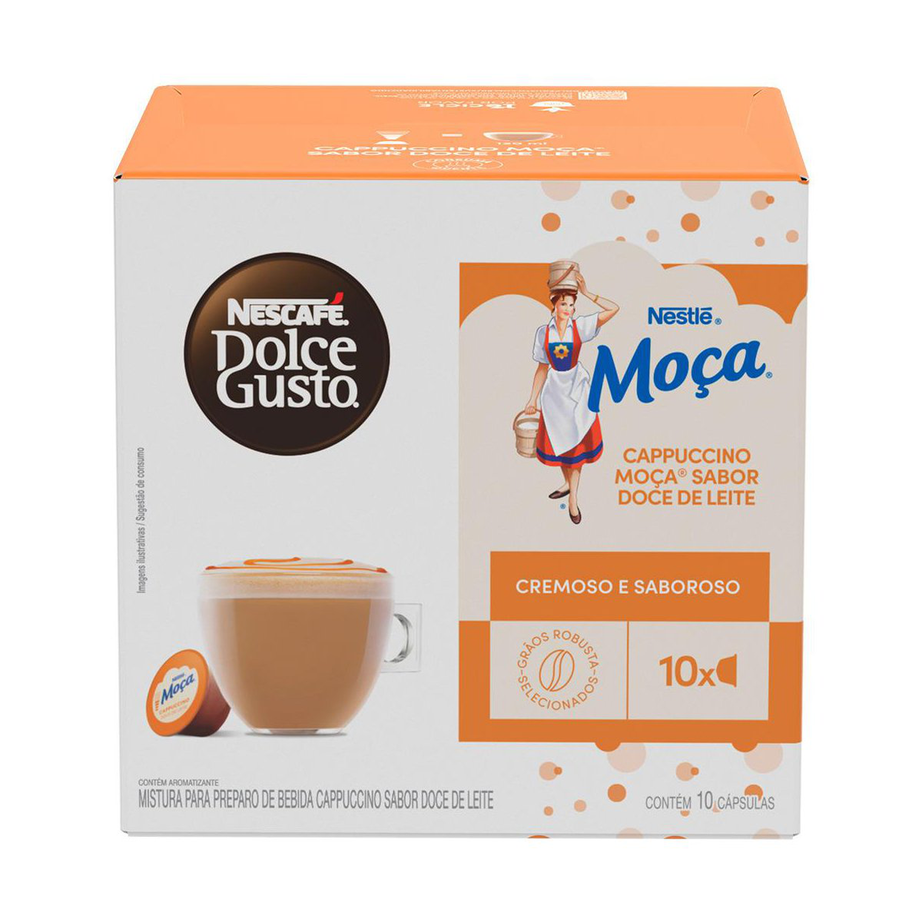 Cappuccino em C&aacute;psula Doce de Leite Mo&ccedil;a Nescaf&eacute; Dolce Gusto Caixa C/10 Unidades