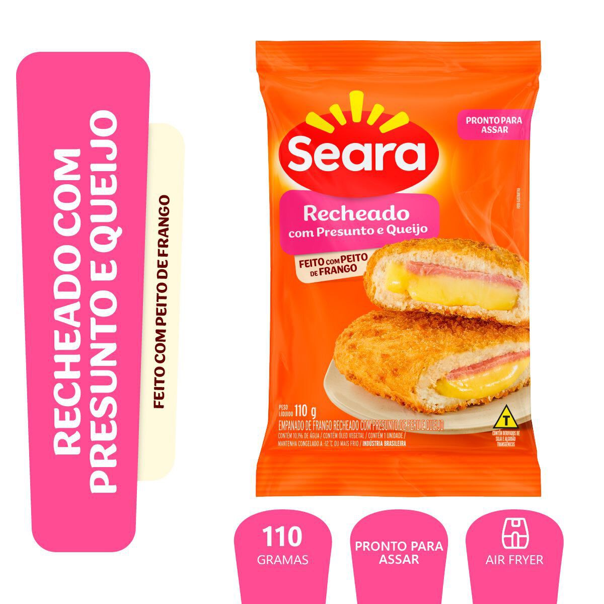Empanado presunto e queijo Seara 110g