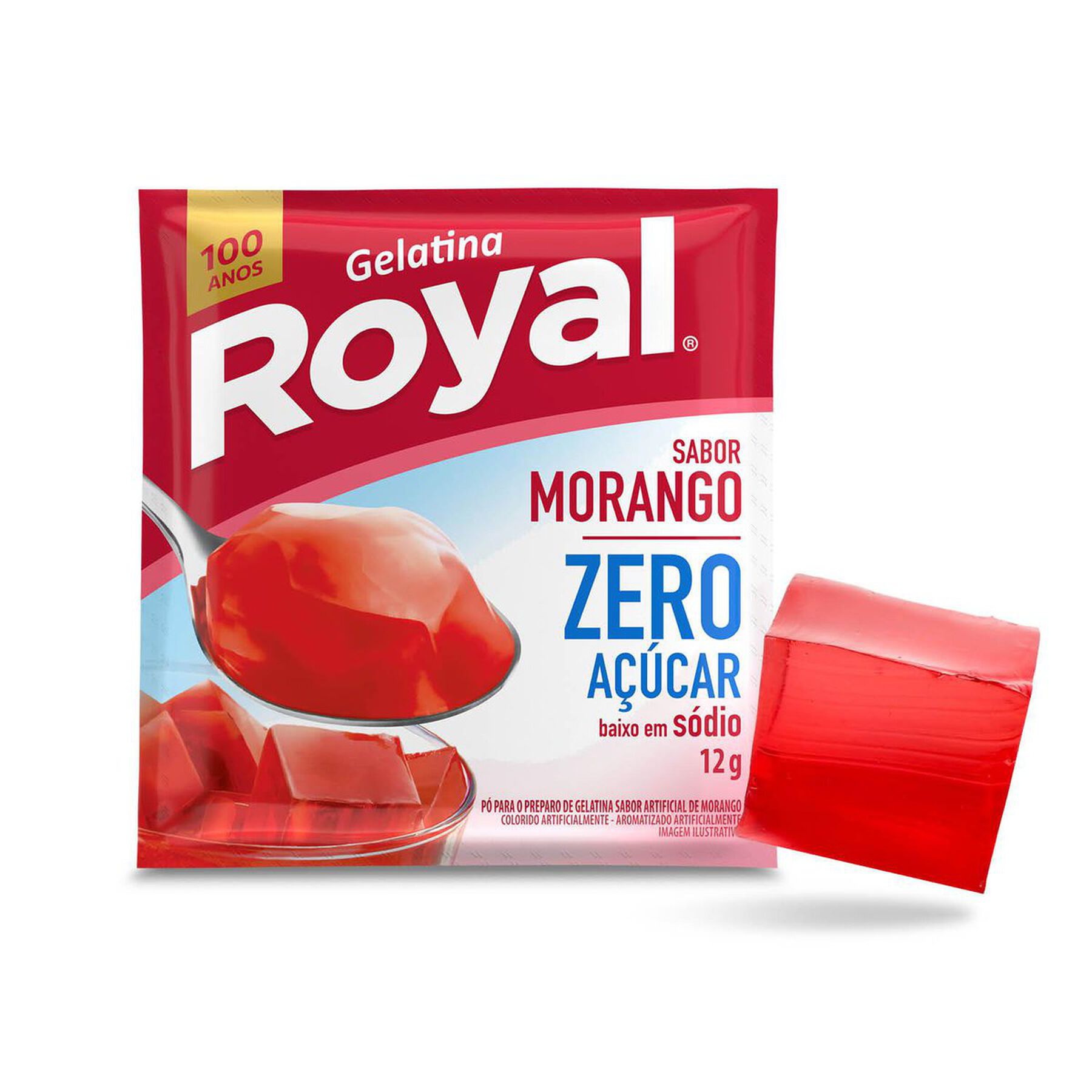 Gelatina em Pó Morango Zero Açúcar Royal Pacote 12g