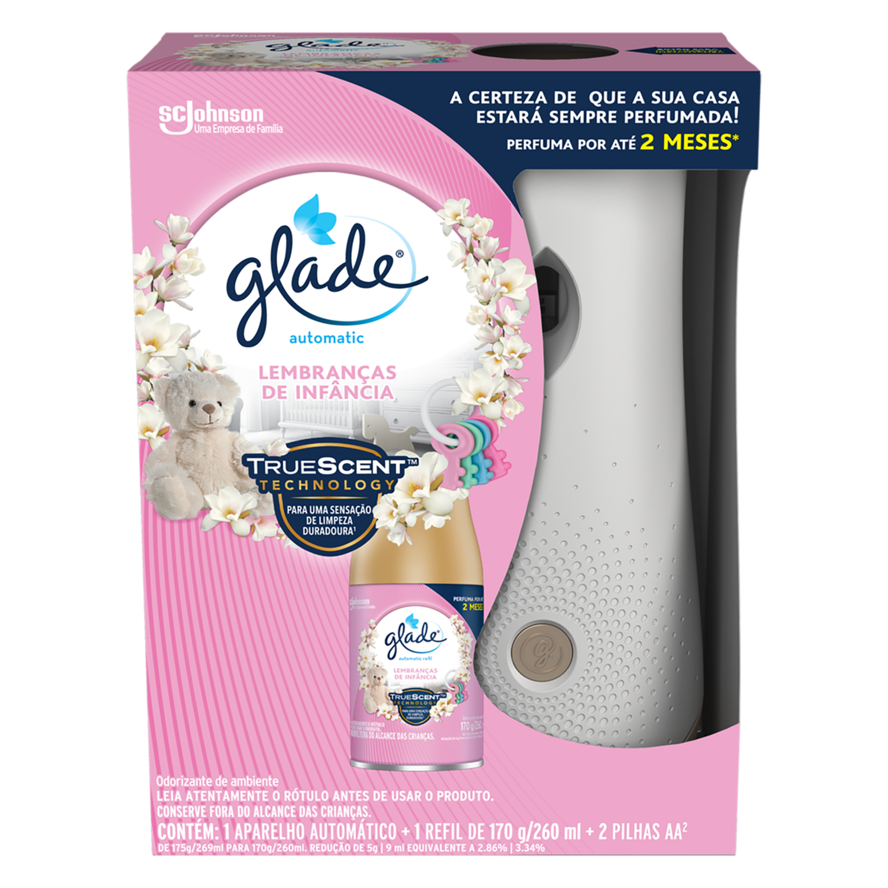 Aparelho e Odorizador de Ambiente Lembran&ccedil;as de Inf&acirc;ncia Glade Automatic 260ml