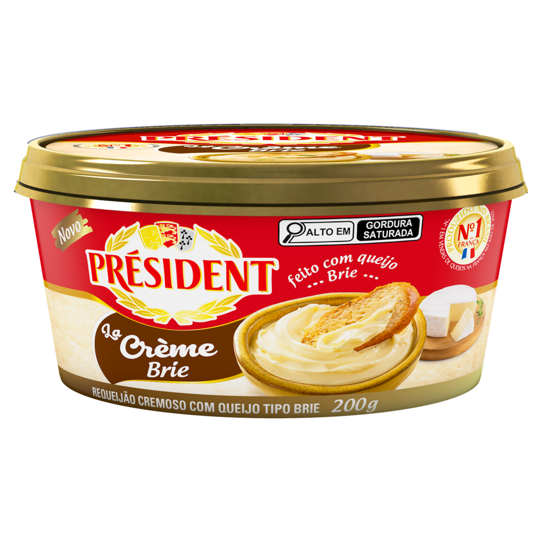 Requeij&atilde;o Cremoso com Queijo Brie Pr&eacute;sident La Cr&egrave;me Pote 200g