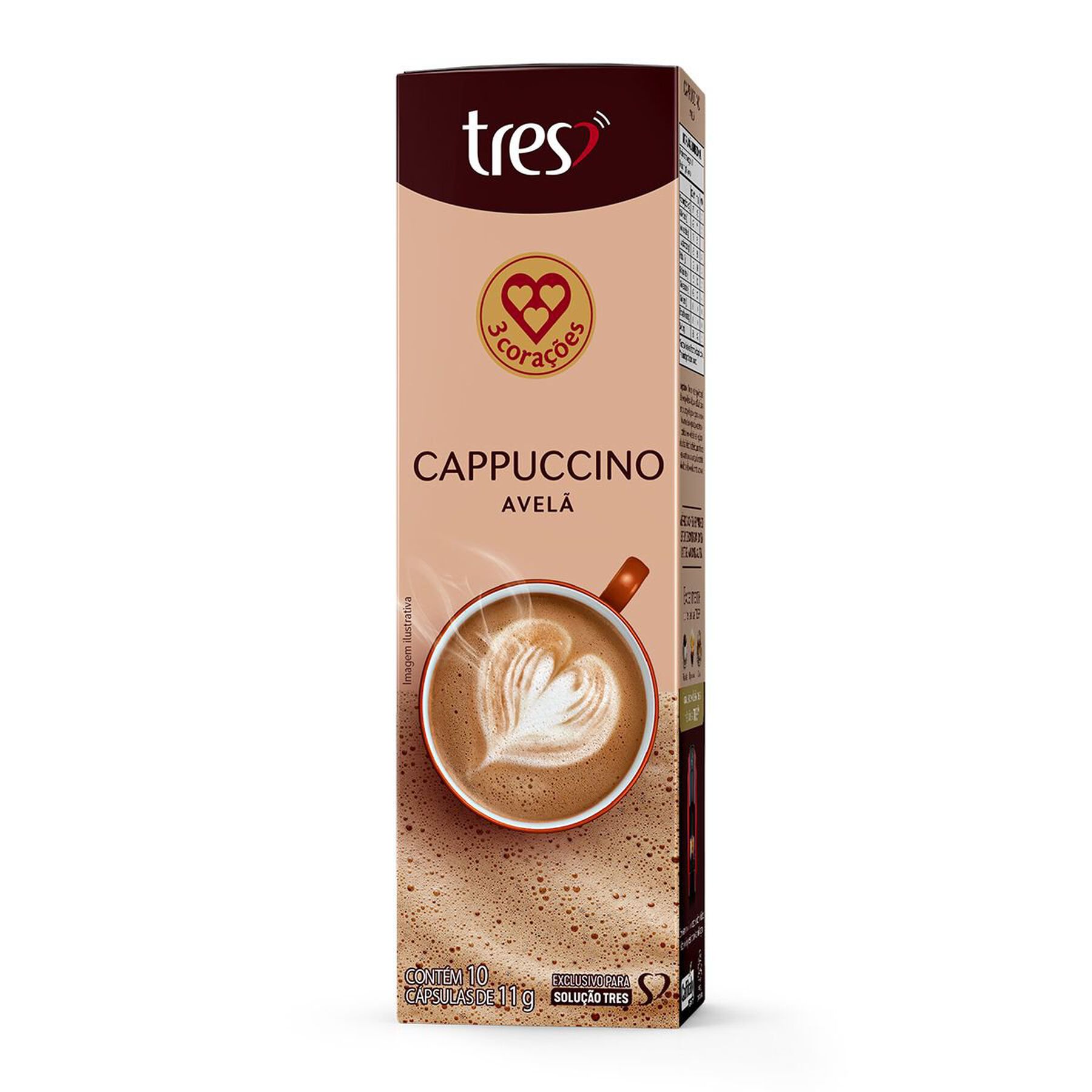 Cápsula Capucino Avelã Três Corações C/10 Unidades