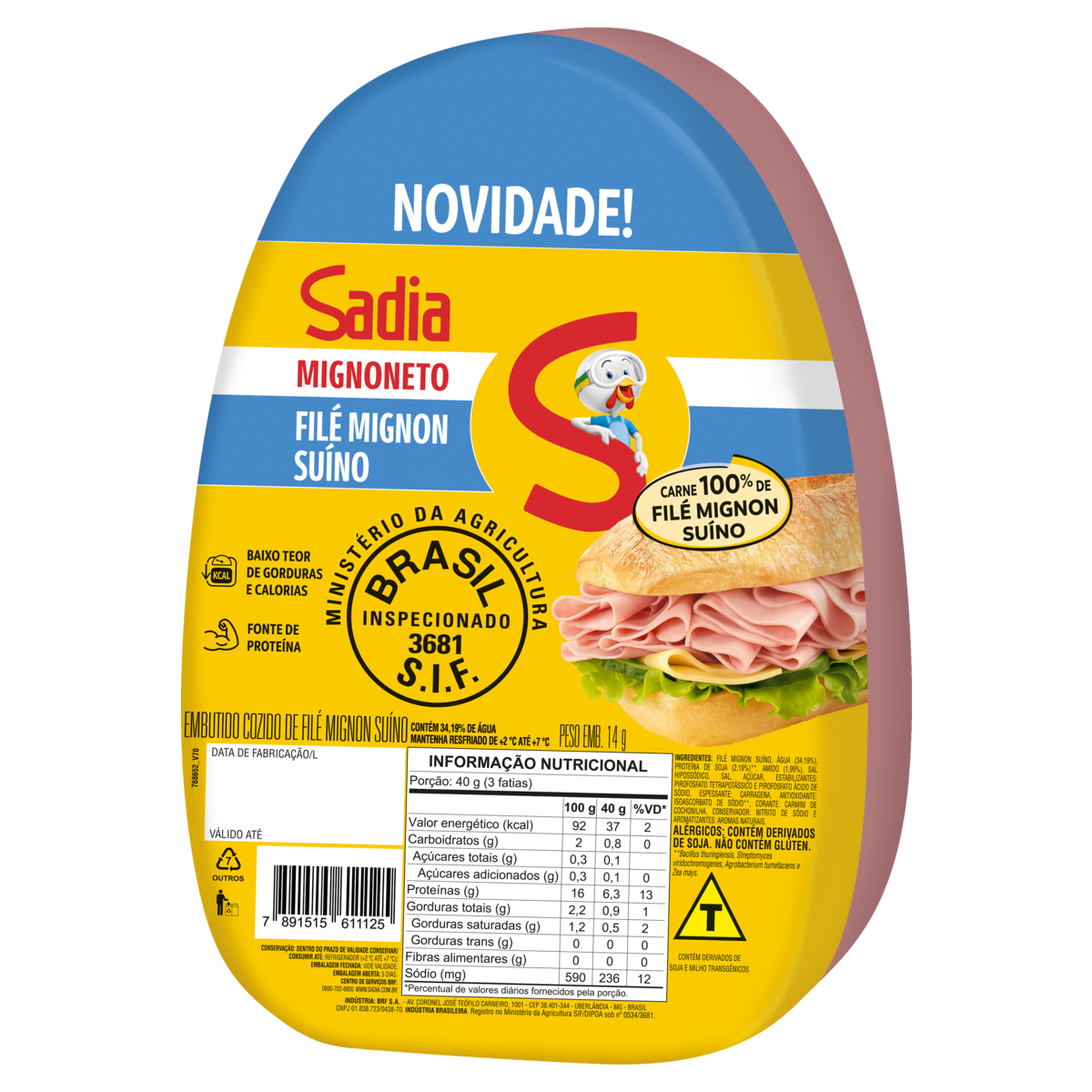 Fil&eacute; Mignon Su&iacute;no Mignoneto Sadia Fatiado aprox. 150g