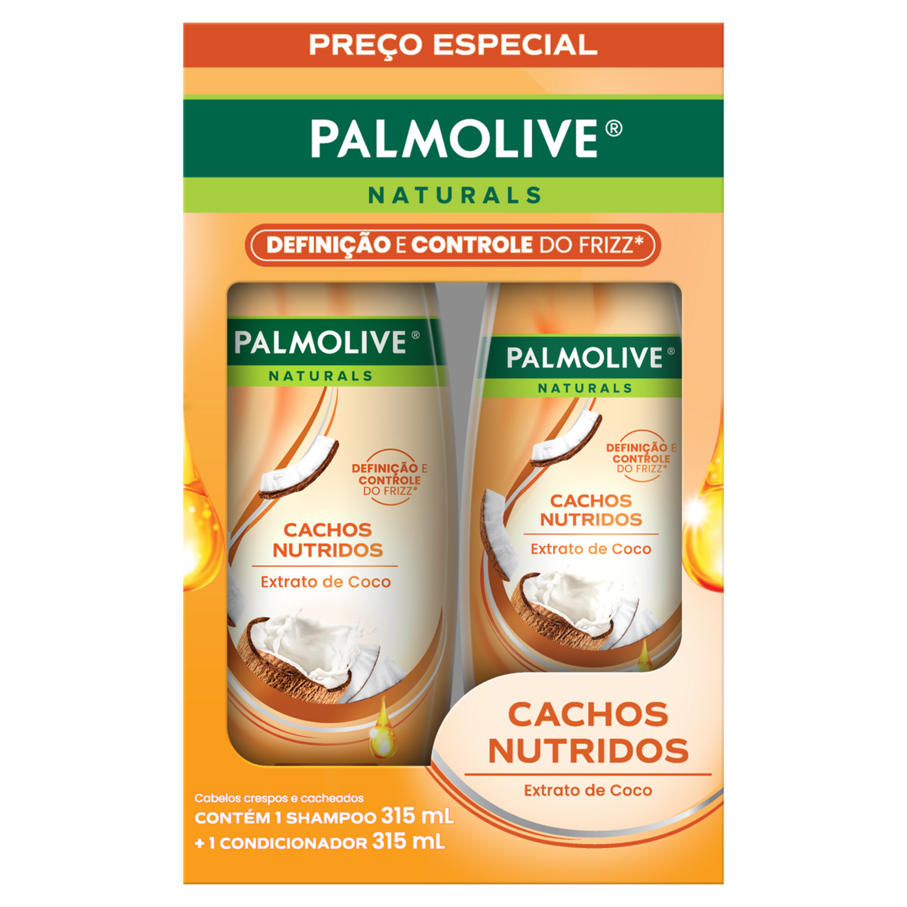 Kit Shampoo + Condicionador Cachos Nutridos Palmolive Frasco 315ml Cada