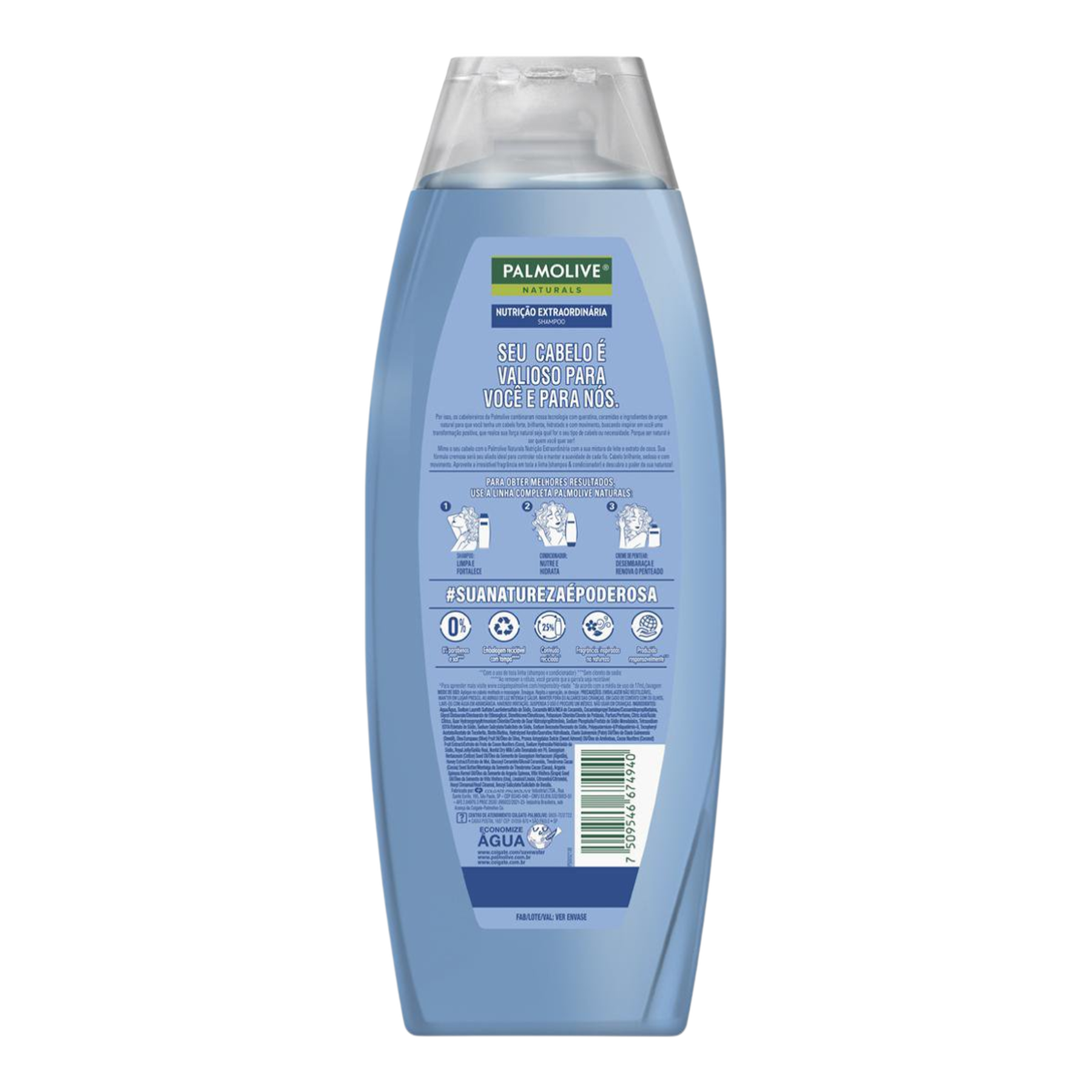 Shampoo Palmolive Naturals Nutri&ccedil;&atilde;o Extraordin&aacute;ria Frasco 650ml Tamanho Fam&iacute;lia