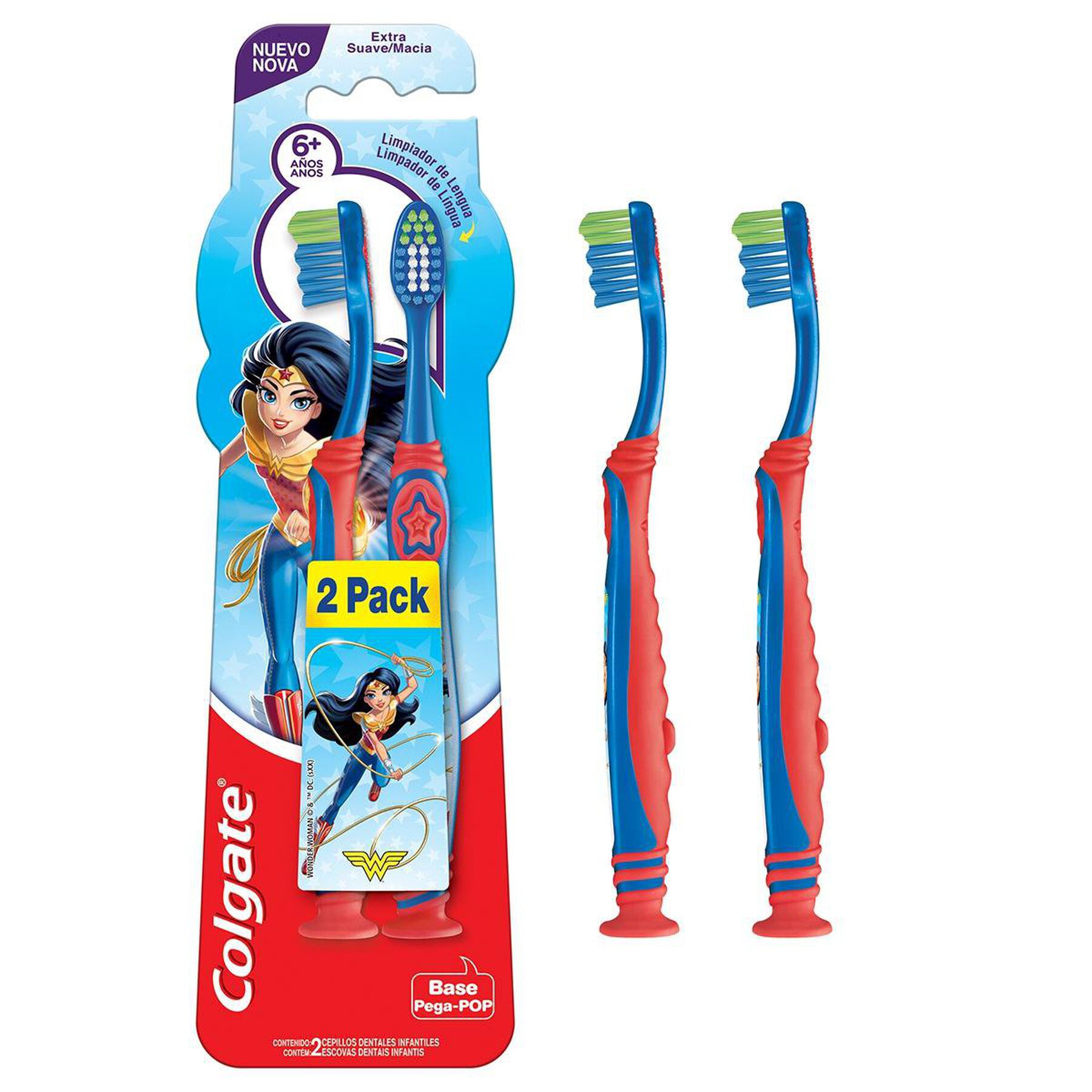 Escova Dental Infantil Extra Suave Justice League Colgate C/2 Unidades