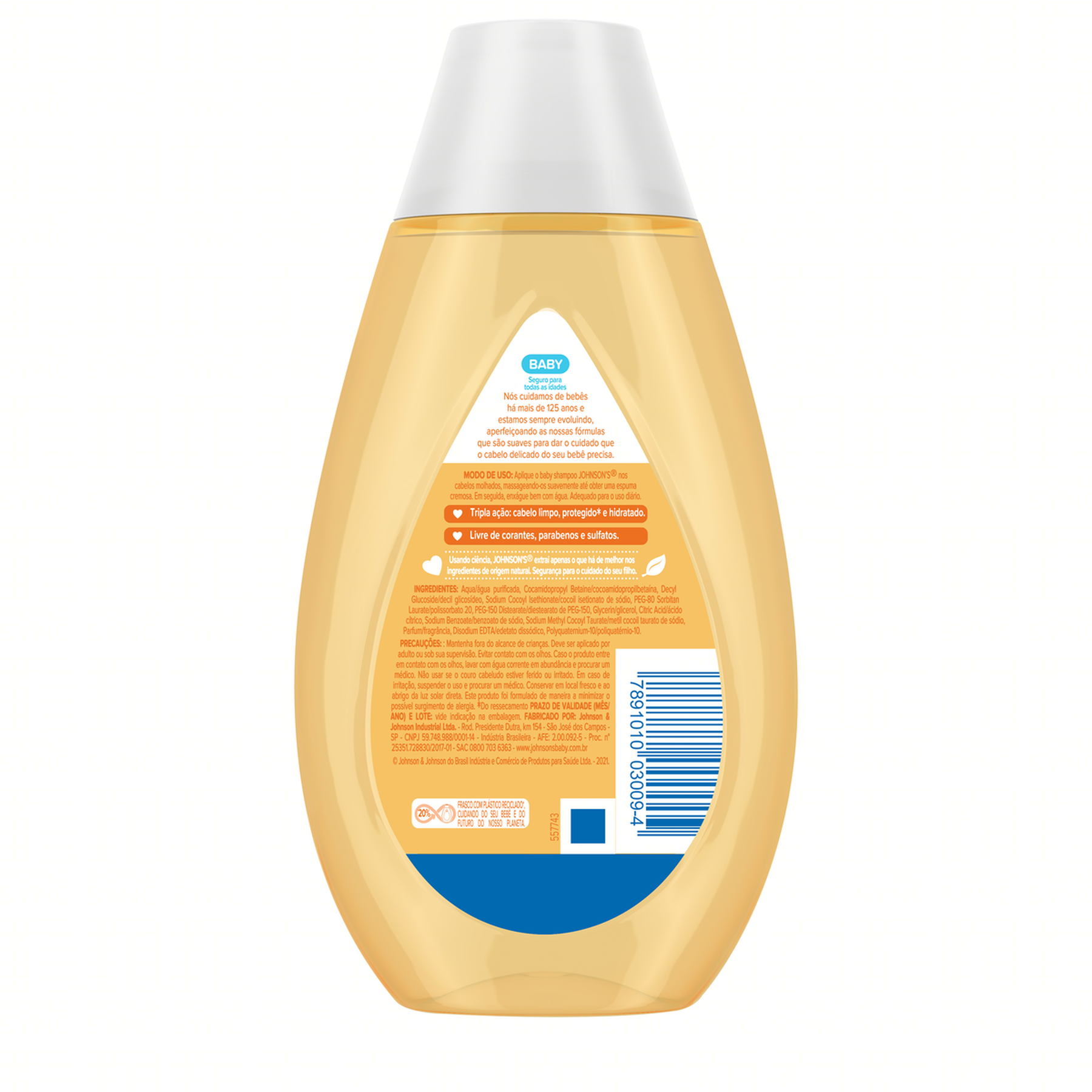 Shampoo Infantil de Glicerina Johnson's Baby Frasco 200ml