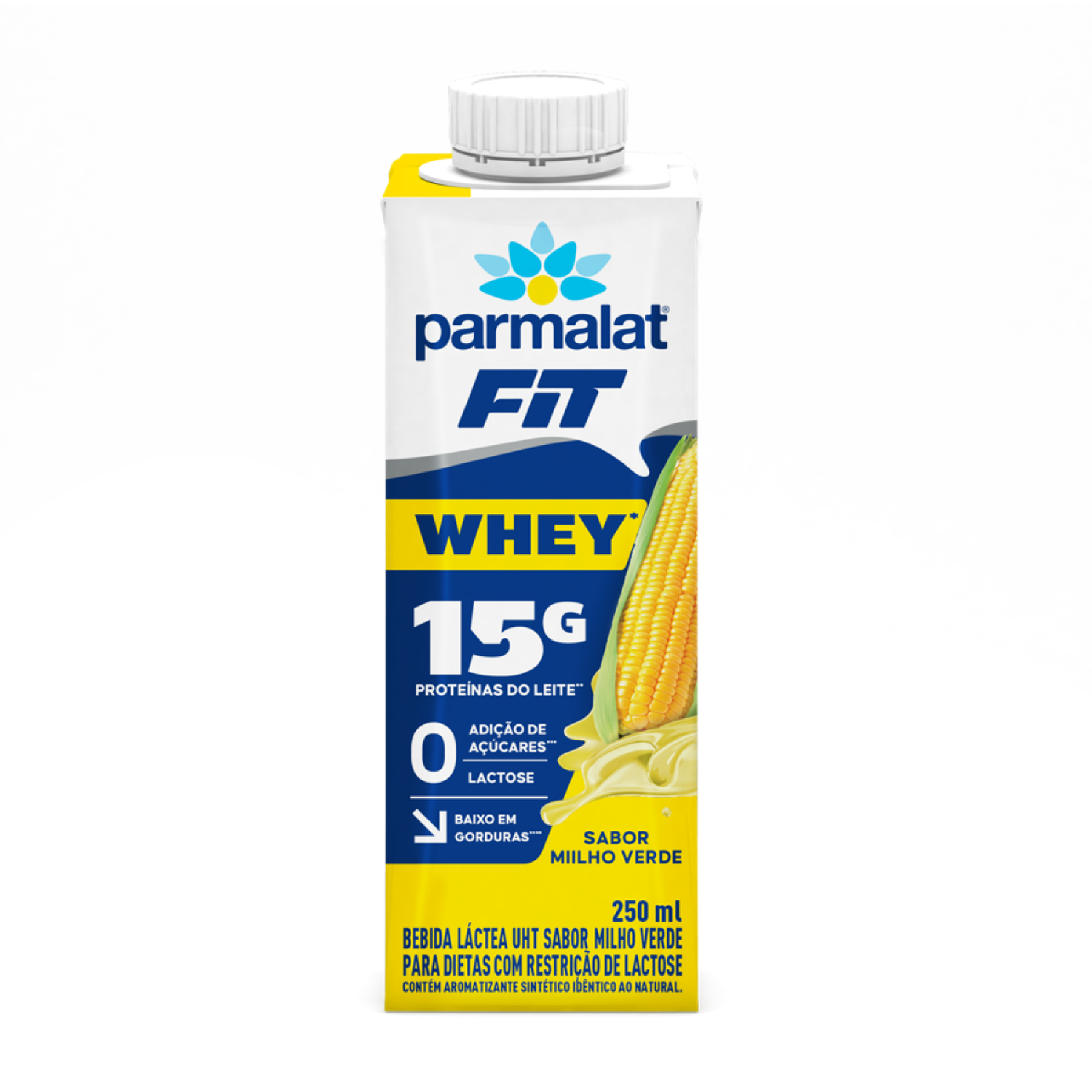 Bebida L&aacute;ctea UHT Milho Verde Zero Lactose Parmalat WheyFit Caixa 250ml