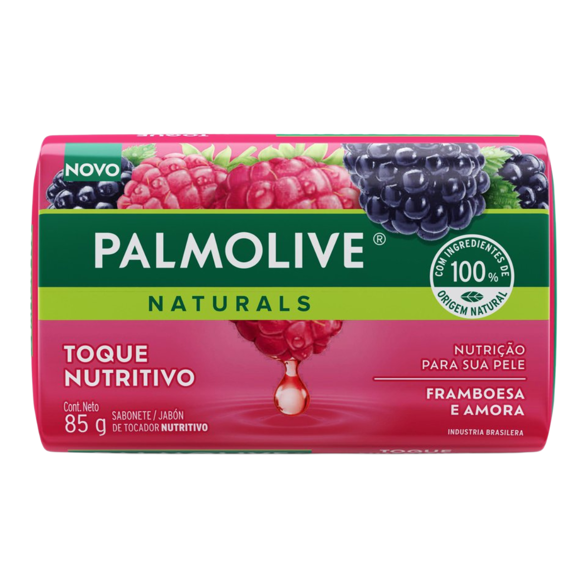 Sabonete Barra Framboesa e Amora Palmolive Naturals Toque Nutritivo Envolt&oacute;rio 85g