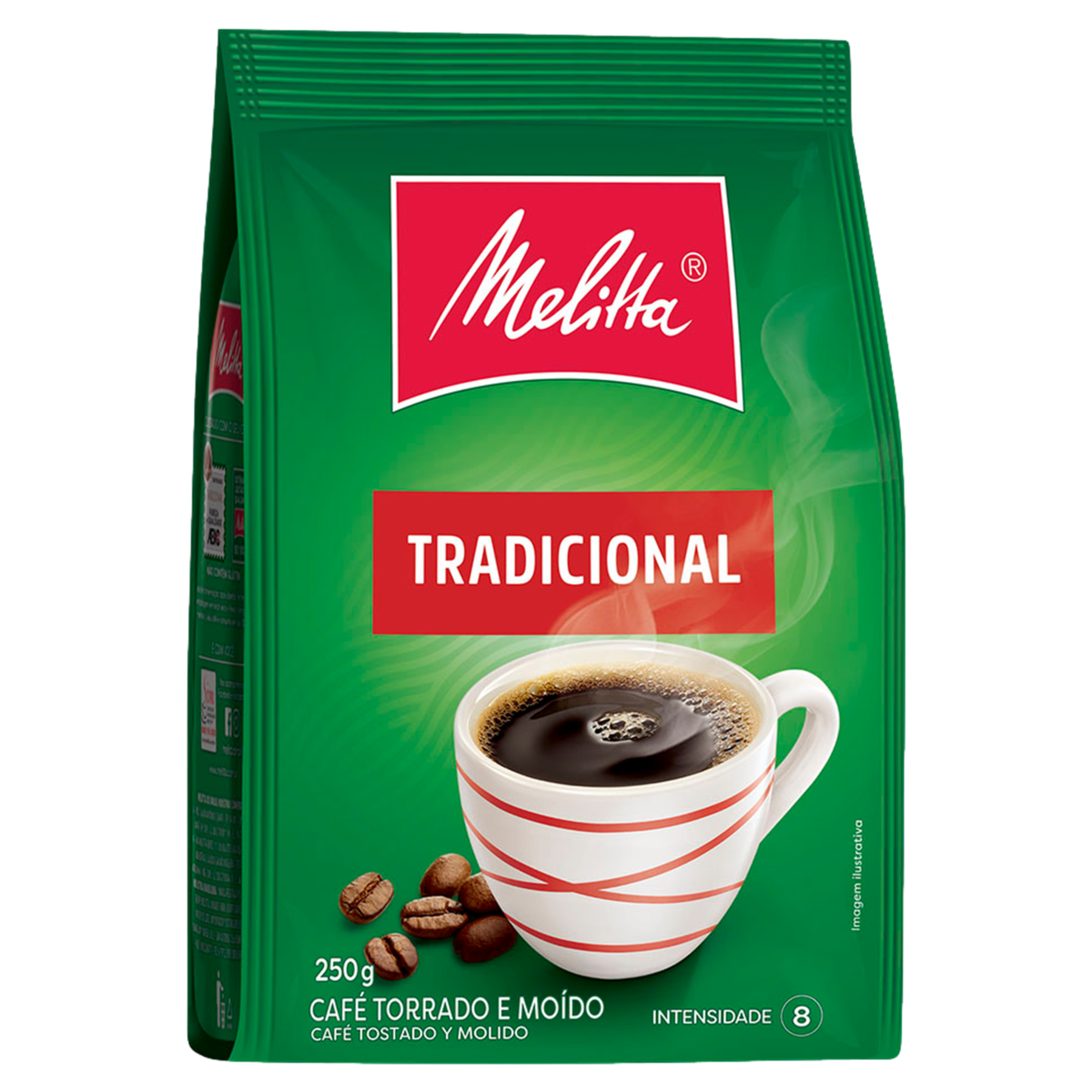 Caf&eacute; Torrado e Mo&iacute;do Tradicional Melitta Pacote 250g