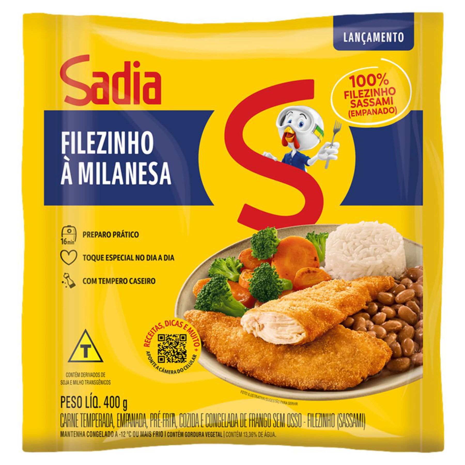 Filezinho &agrave; Milanesa Sadia Pacote 400g