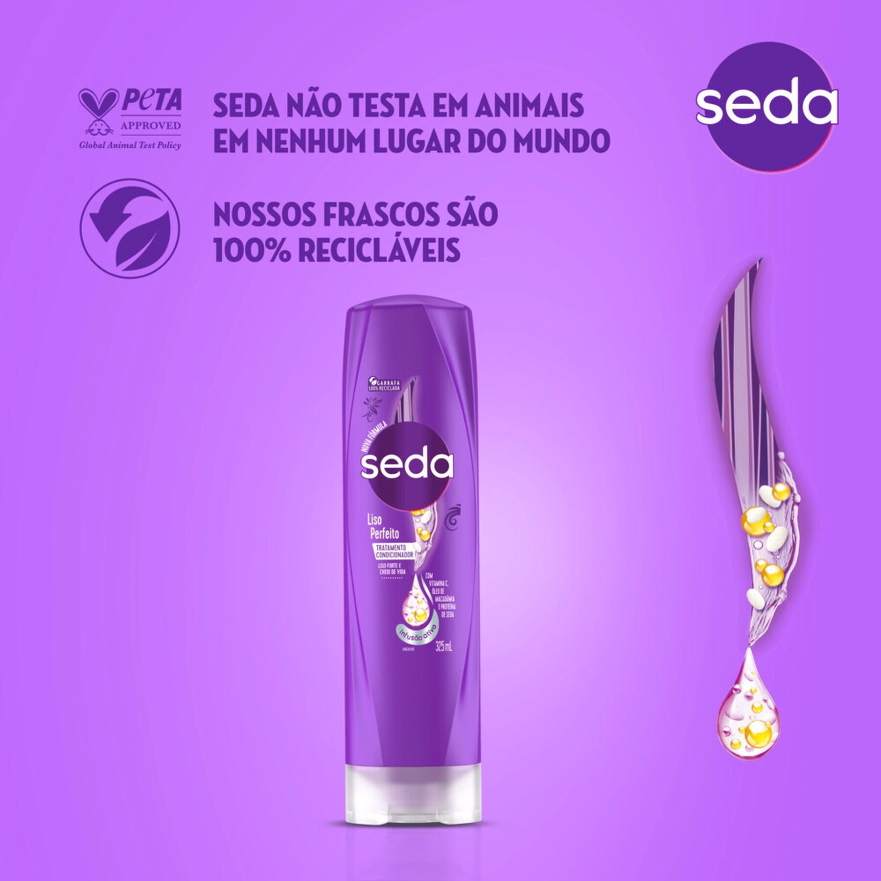 Condicionador Liso Perfeito Seda Frasco 325ml