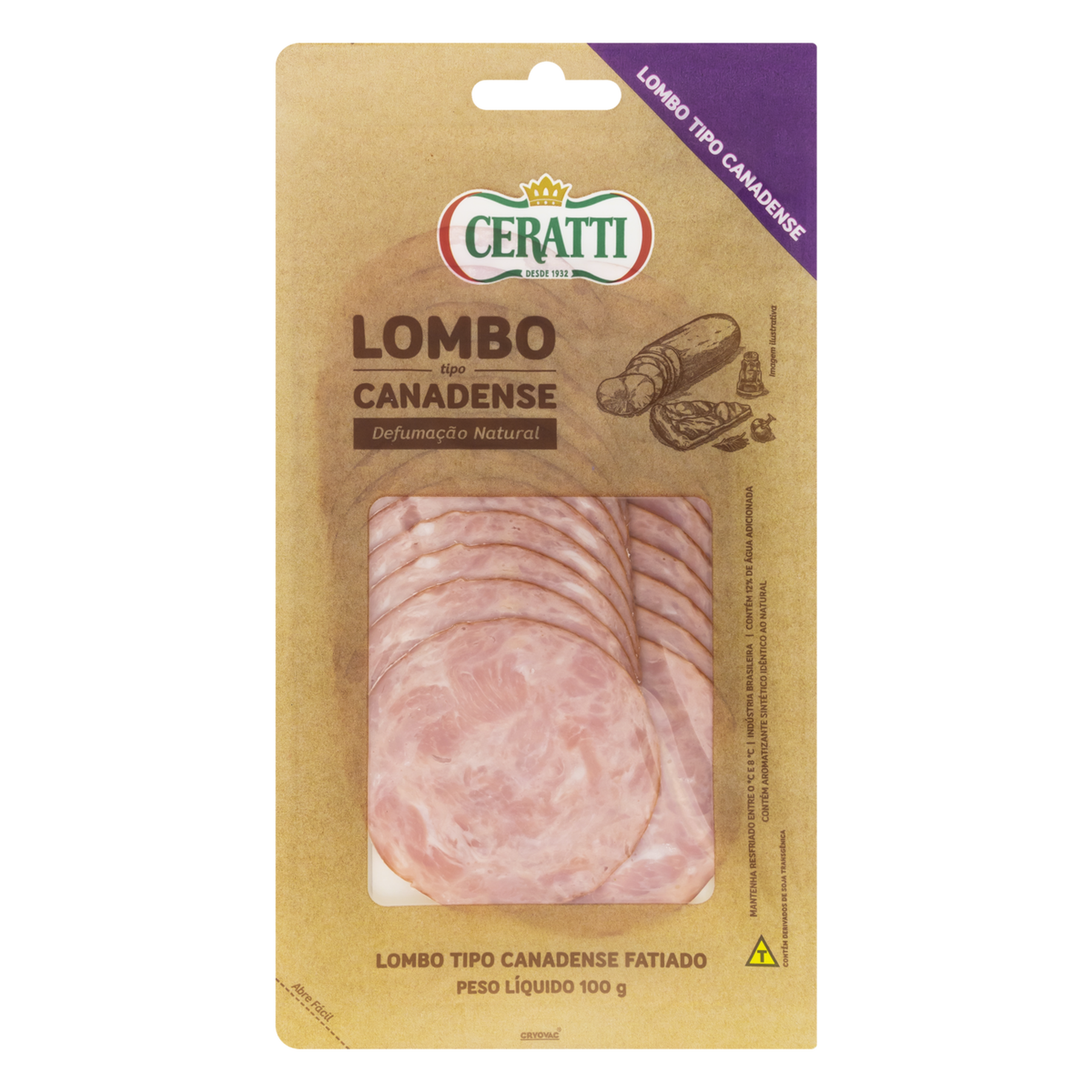 Lombo Canadense Defumado Fatiado Ceratti 100g