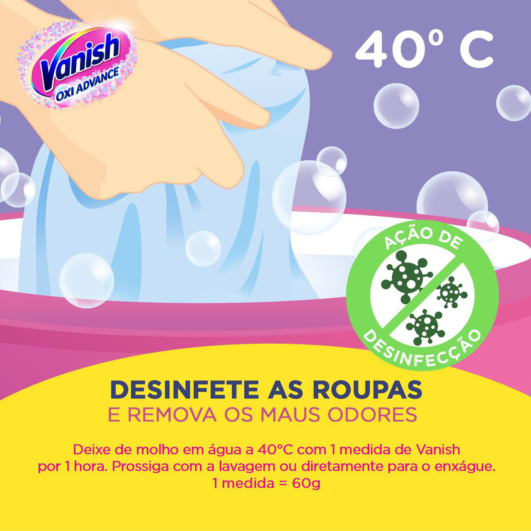 Tira-Manchas em Pó Vanish Oxi Advance Pacote 870g - Embalagem Refil Leve Mais Pague Menos