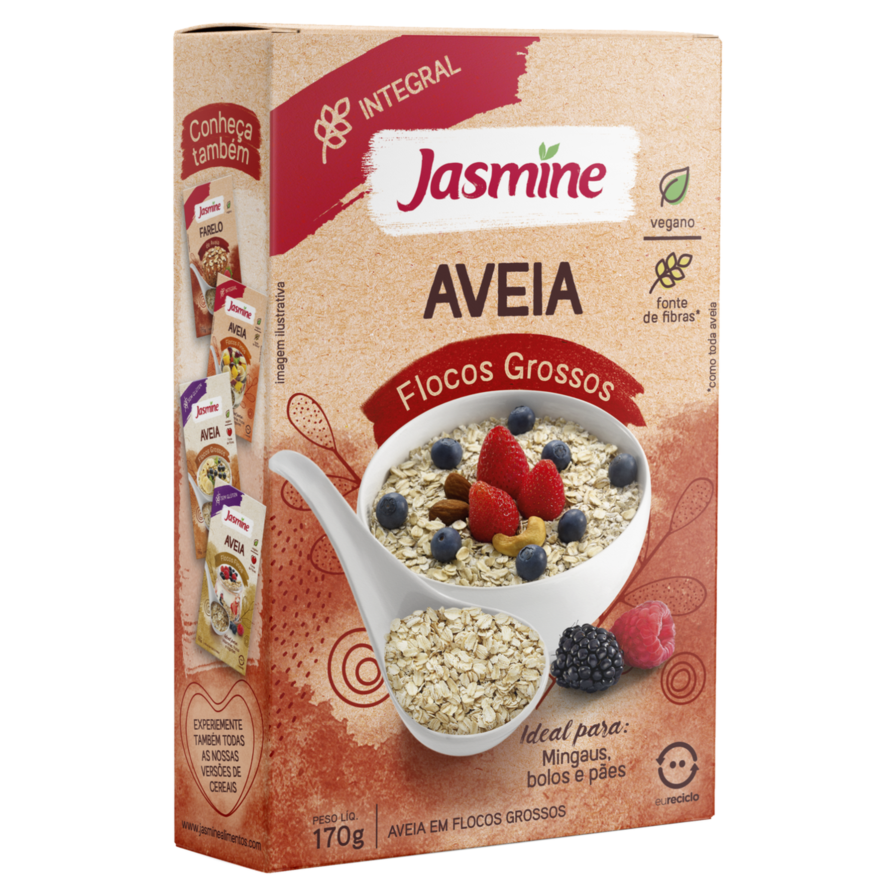 Aveia em Flocos Grossos Jasmine Caixa 170g