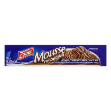Biscoito Recheio Chocolate Zabet Mousse Pacote 145g