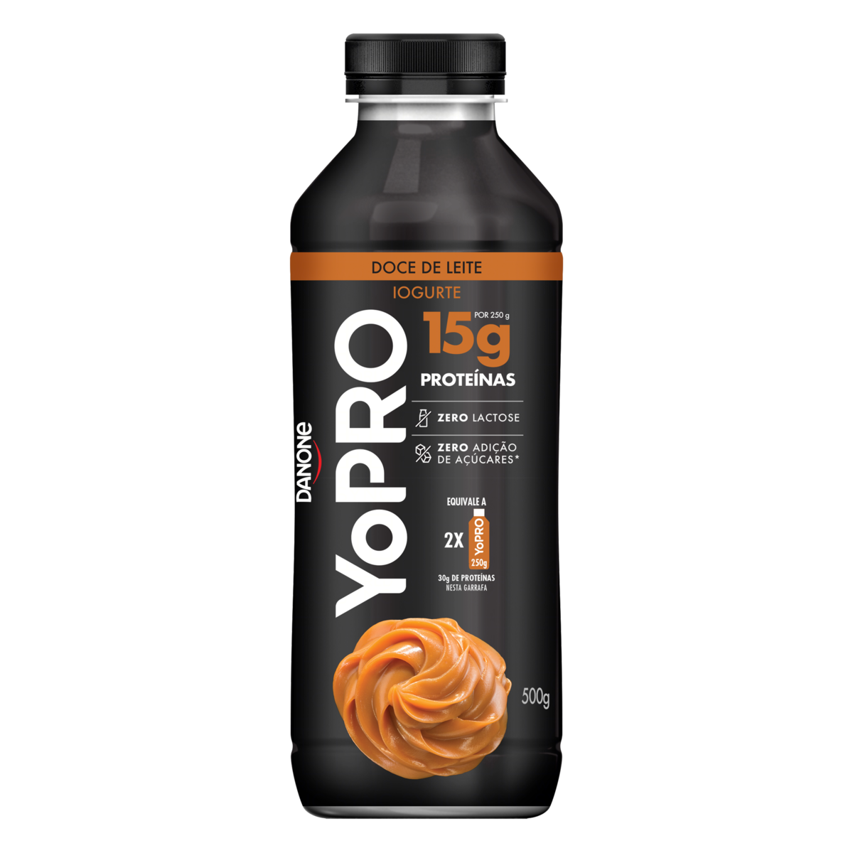 Iogurte Doce de Leite Zero Lactose Yopro Danone Garrafa 500g