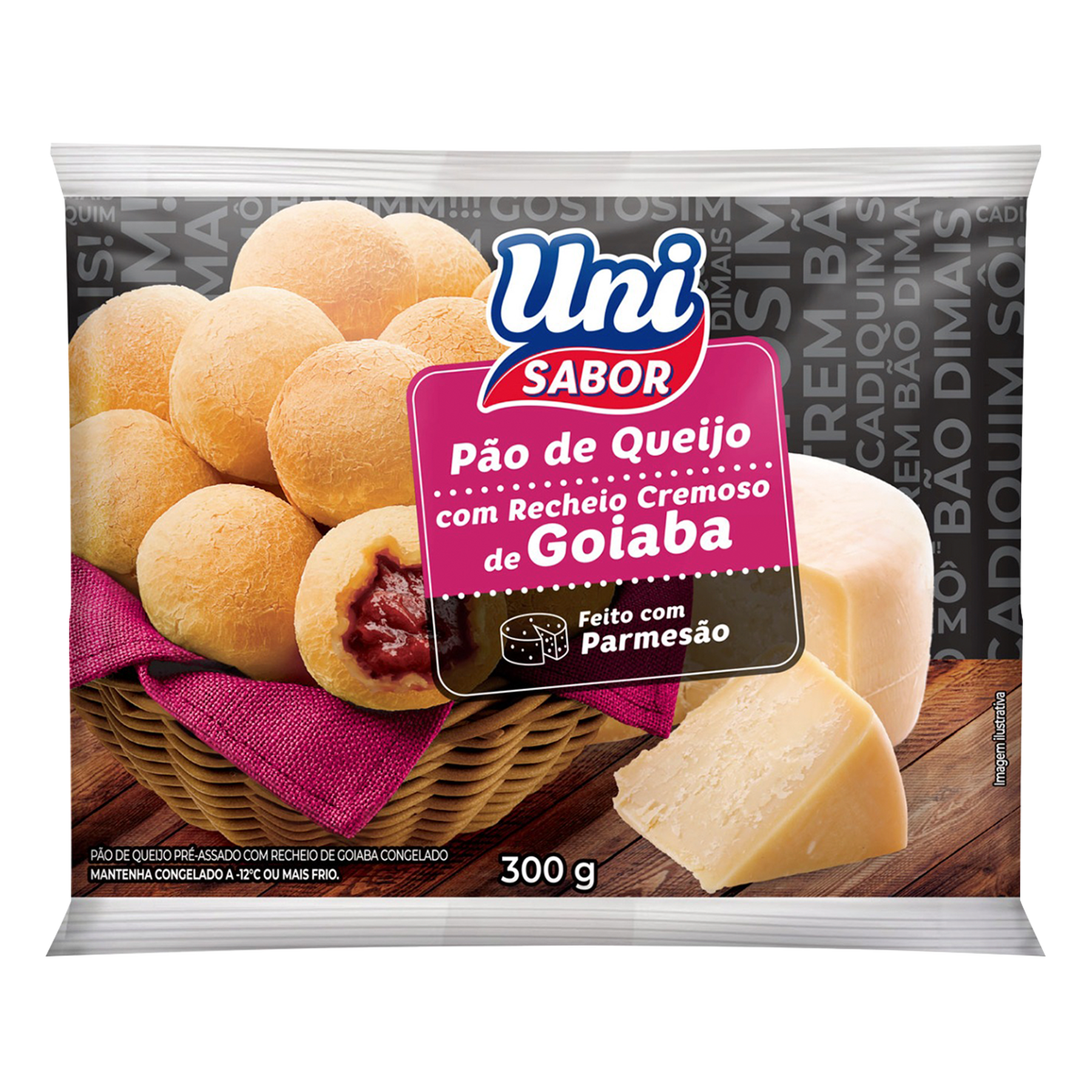 Pão de Queijo Recheado de Goiabada Uni Sabor Pacote 300g