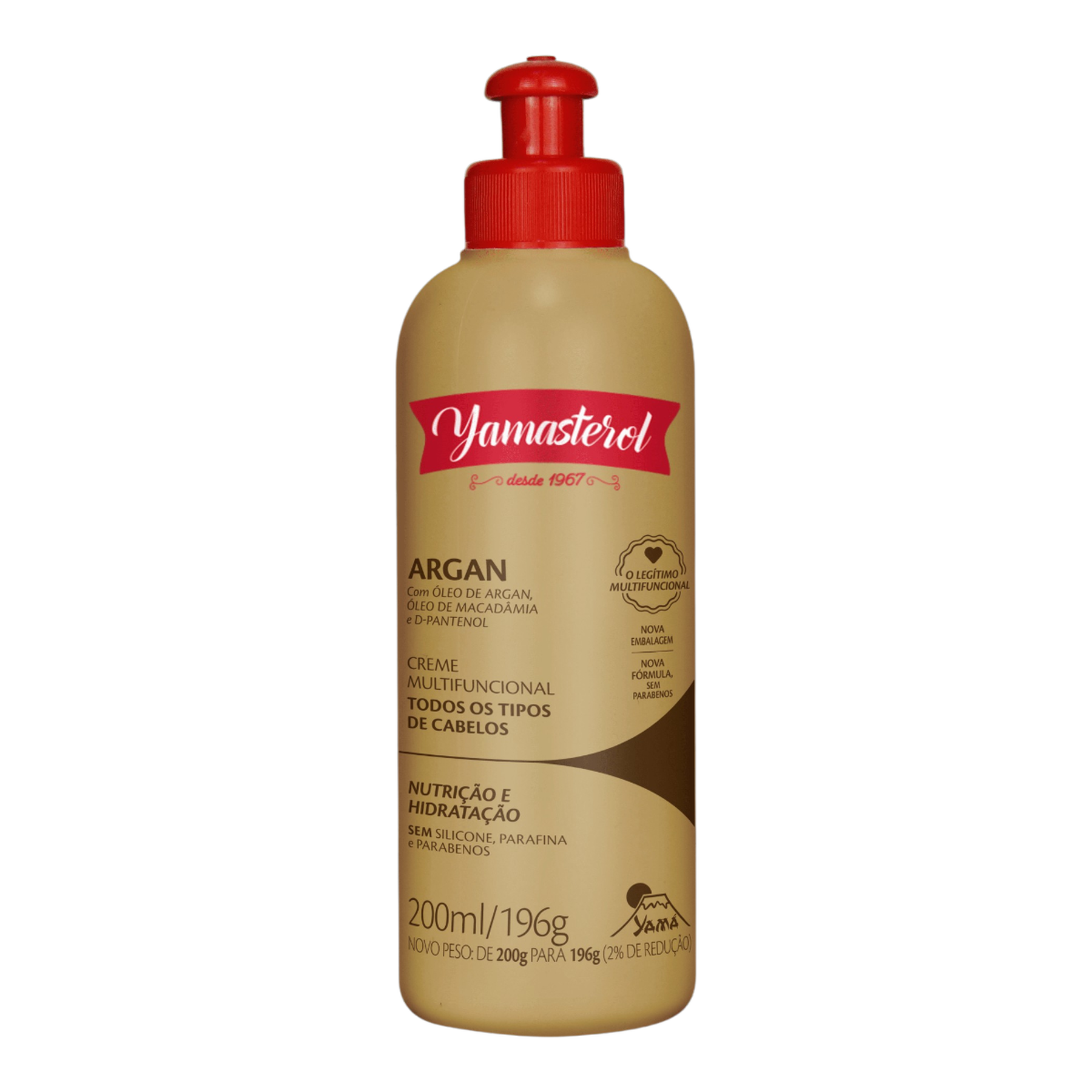 Creme Multifuncional &Oacute;leo Argan, Macad&acirc;mia e D-Pantenol Yamasterol Frasco 200ml