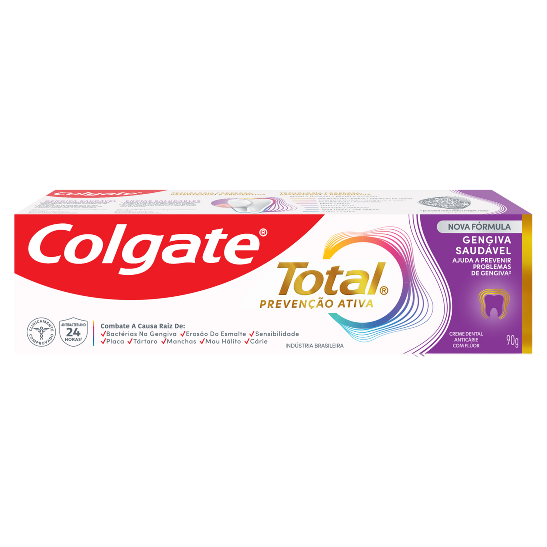 Creme Dental Gengiva Refor&ccedil;ada Total 12 Colgate Caixa 90g