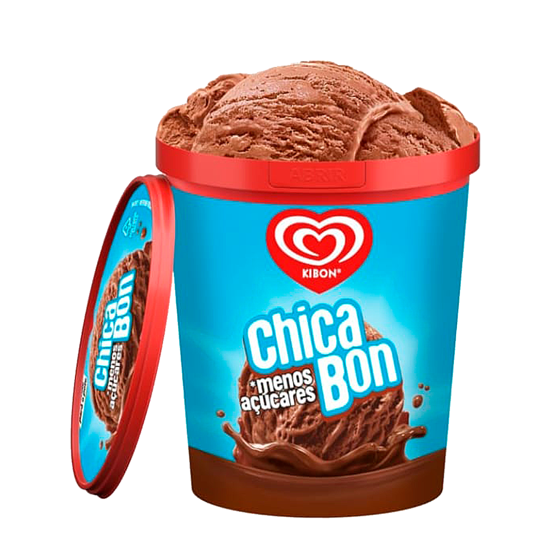 Sorvete Chicabon Menos Açúcares Kibon Pote 800ml