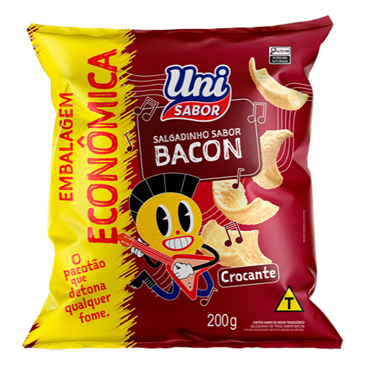 Salgadinho de Trigo Bacon Uni Sabor Pacote 200g