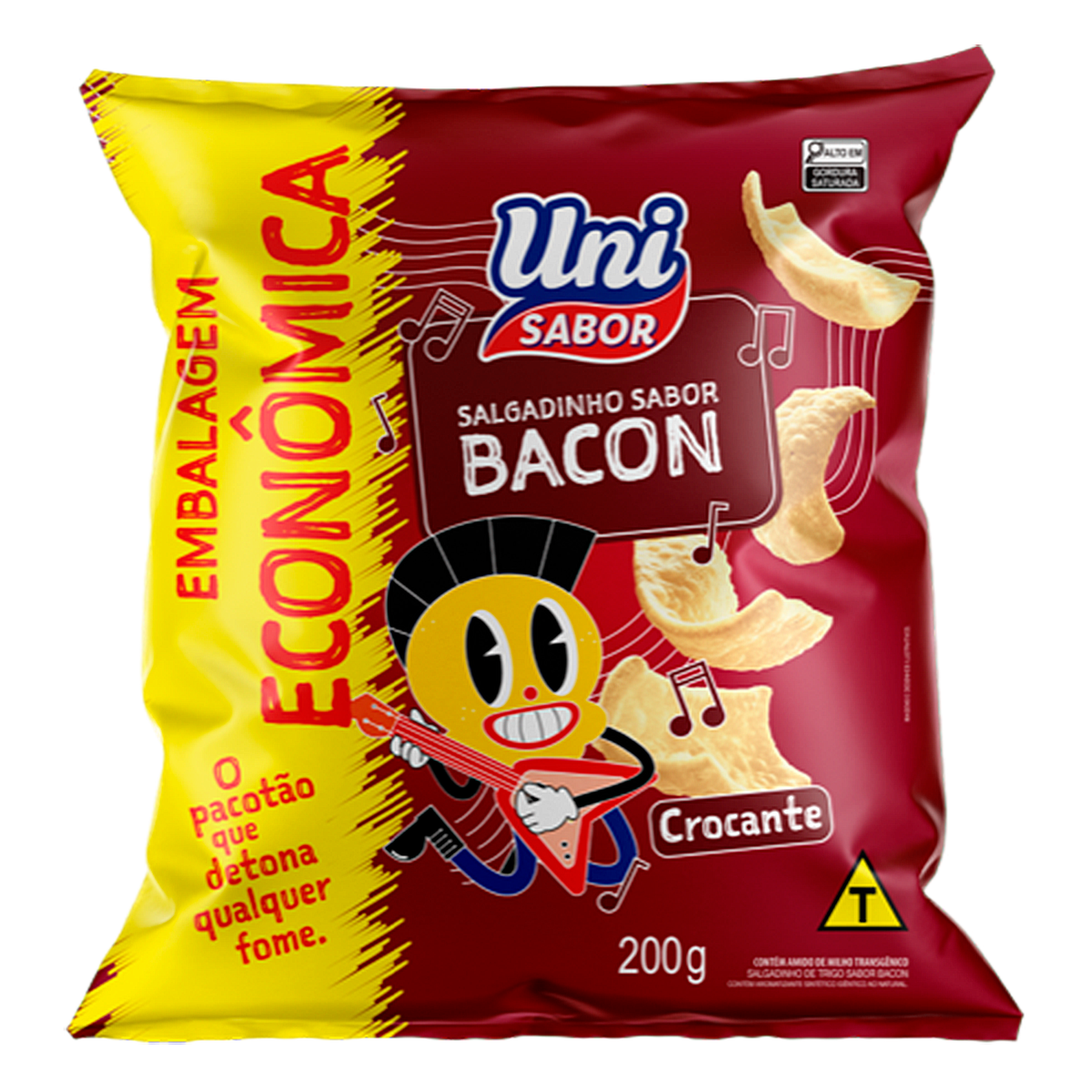 Salgadinho de Trigo Bacon Uni Sabor Pacote 200g