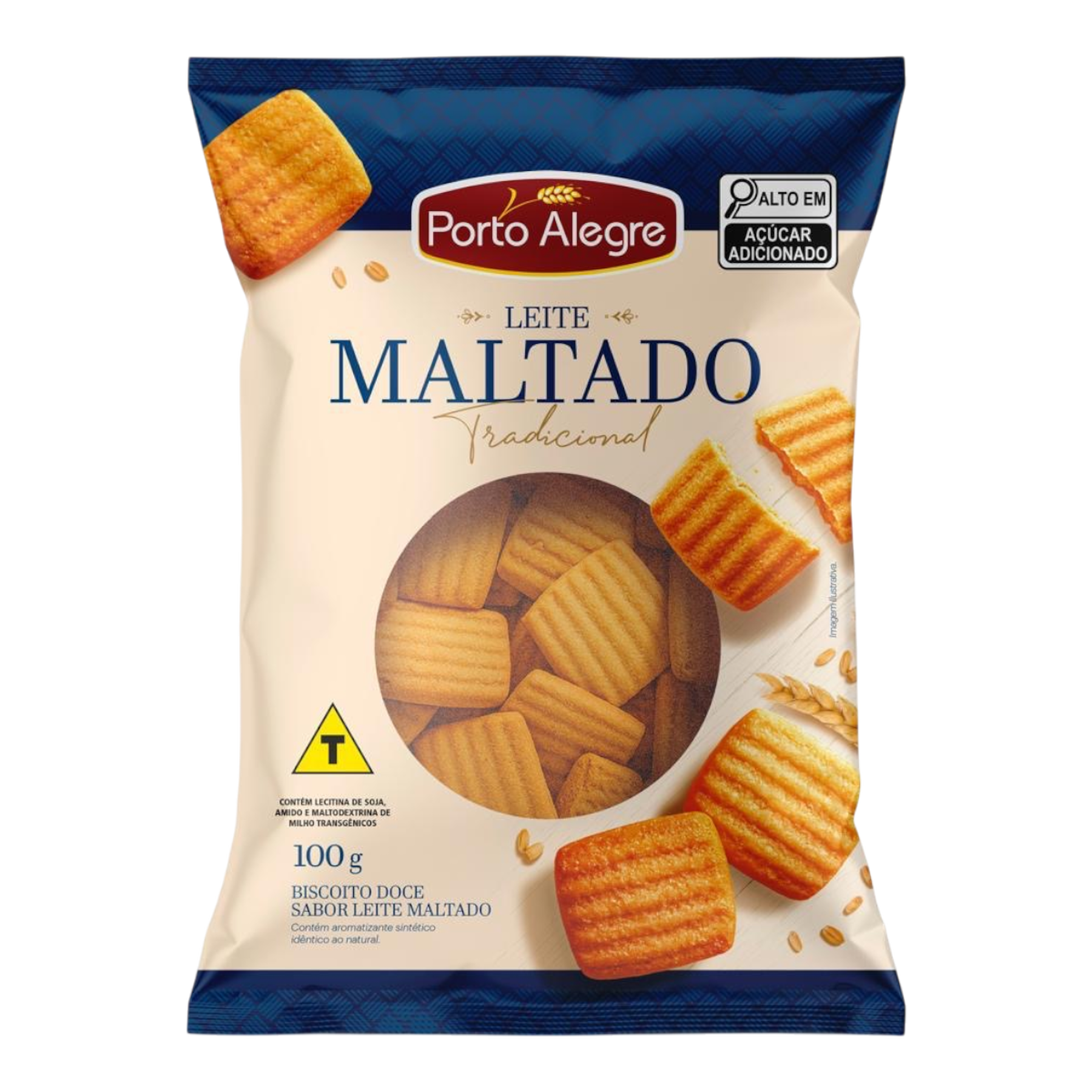 Biscoito Leite Maltado Porto Alegre Pacote 100g