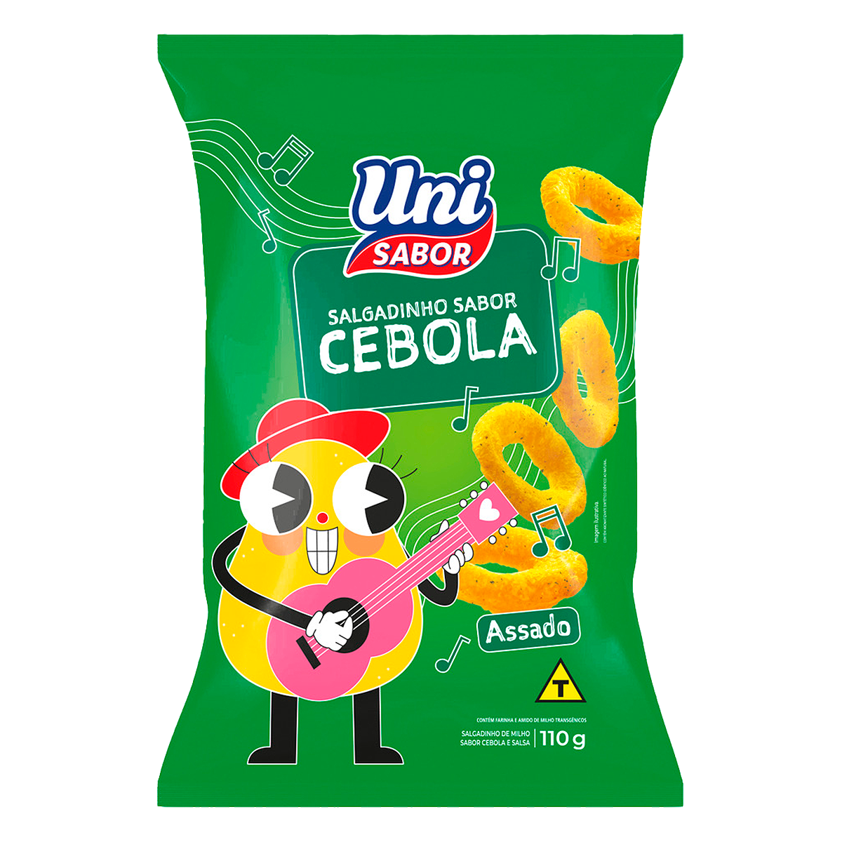 Salgadinho de Milho Cebola Uni Sabor Pacote 110g