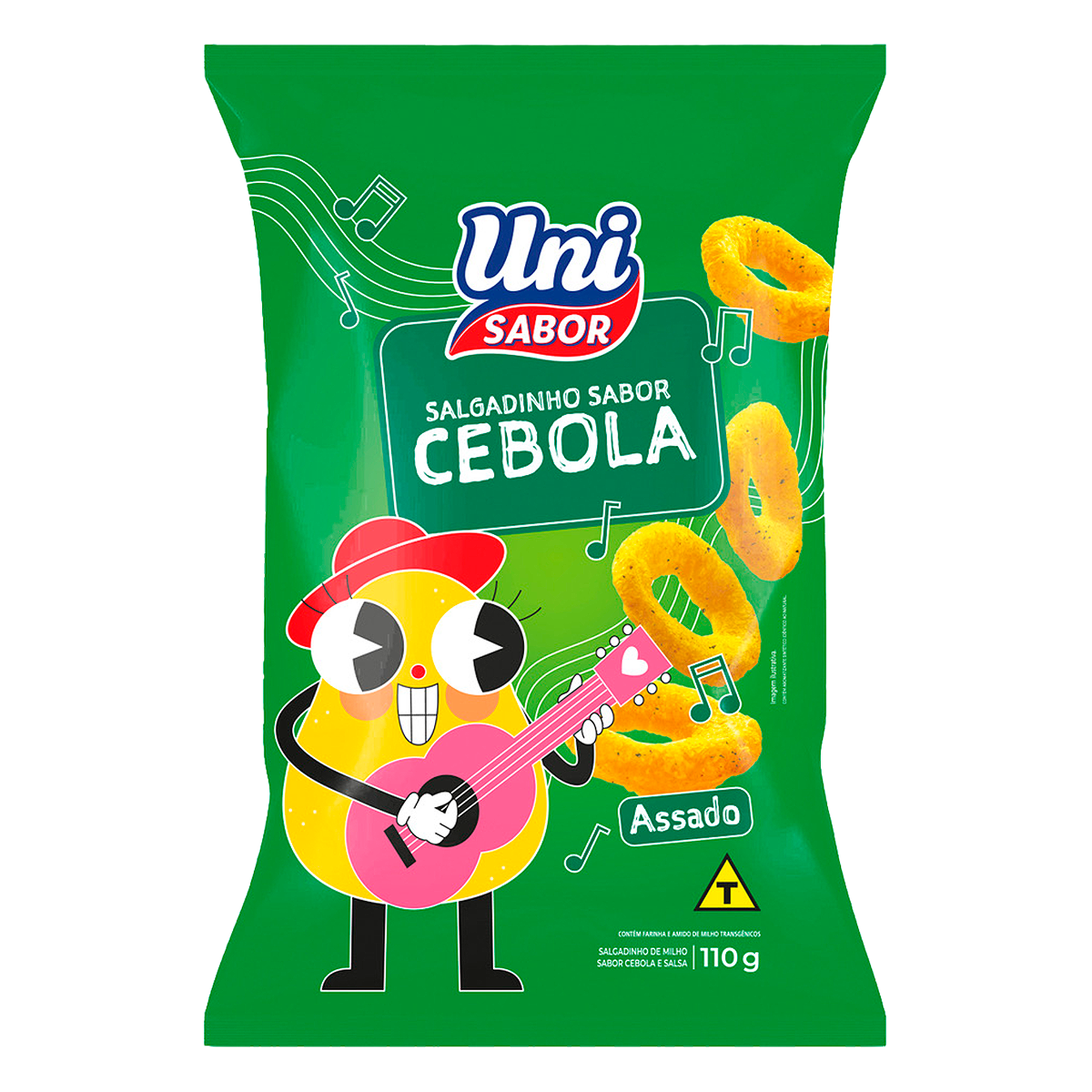 Salgadinho de Milho Cebola Uni Sabor Pacote 110g